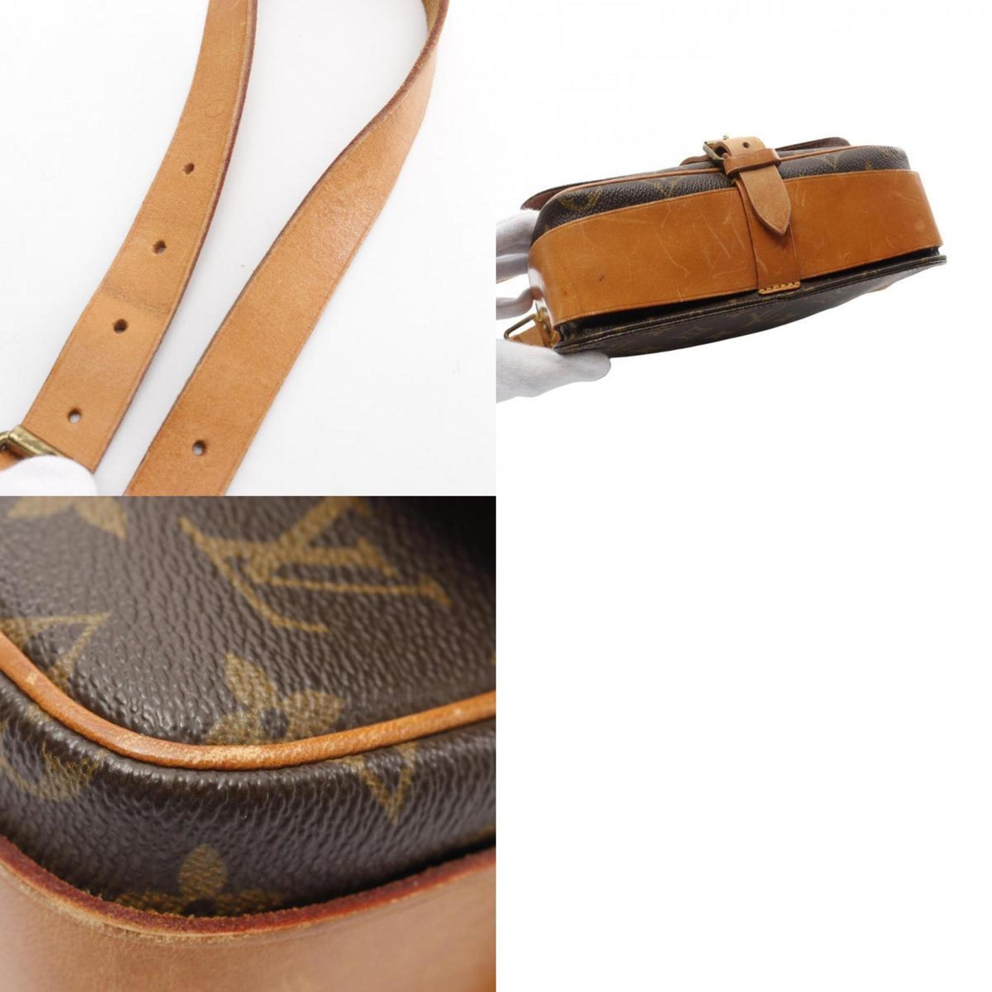 Louis Vuitton Brown Coated Canvas Leather Shoulder Bag