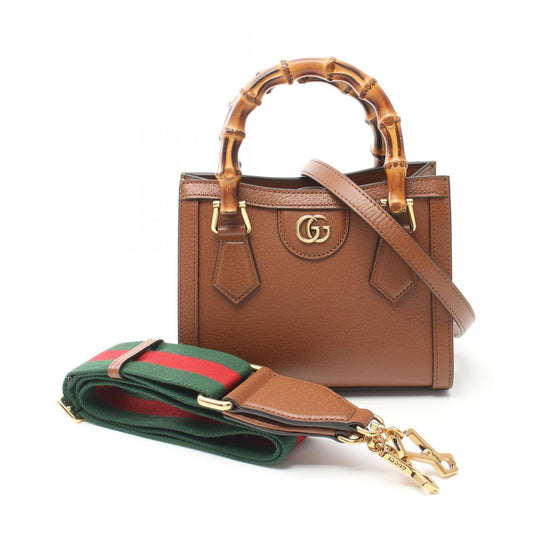 Gucci Brown Leather Handbag Tote Bag ()