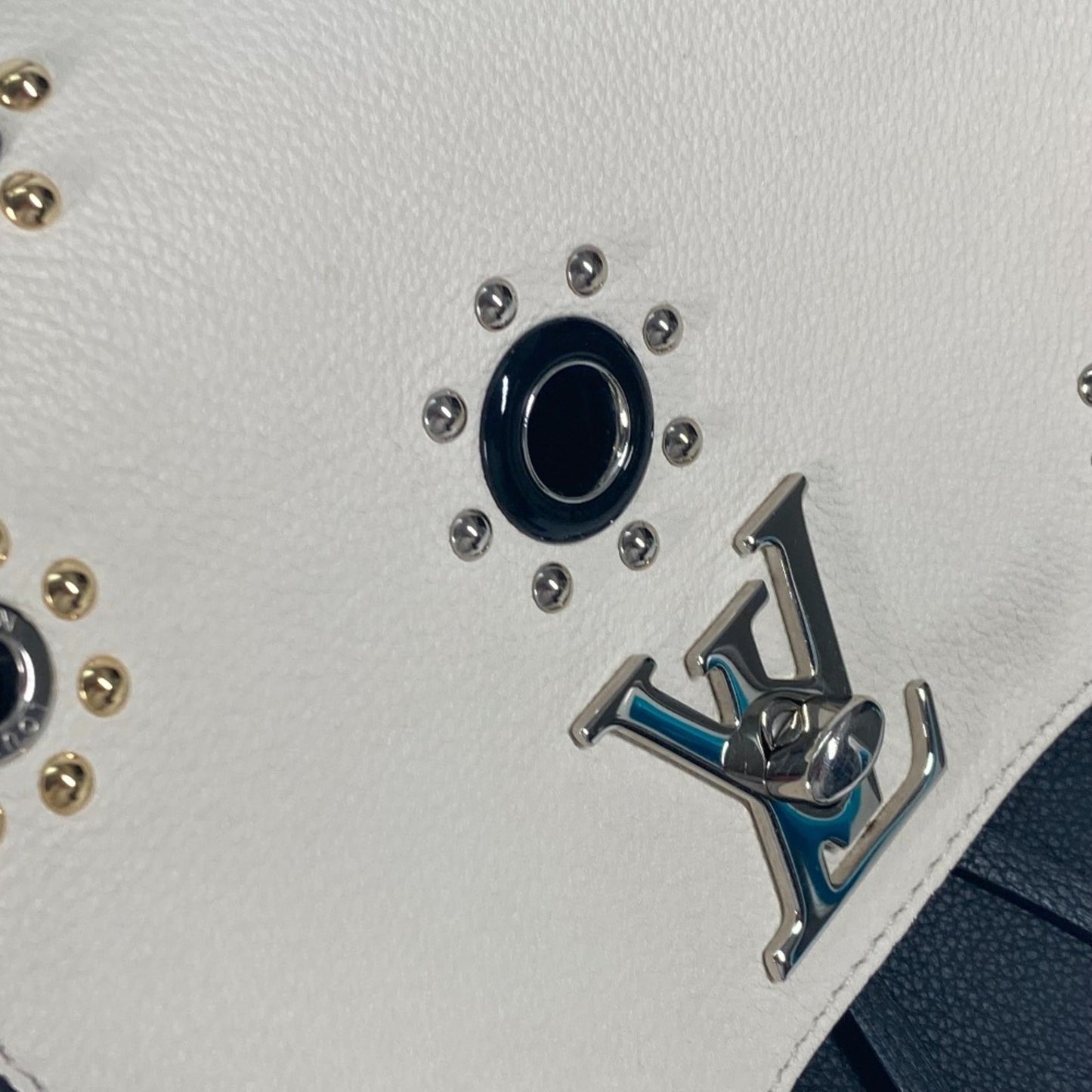 Louis Vuitton Black White Leather Backpack