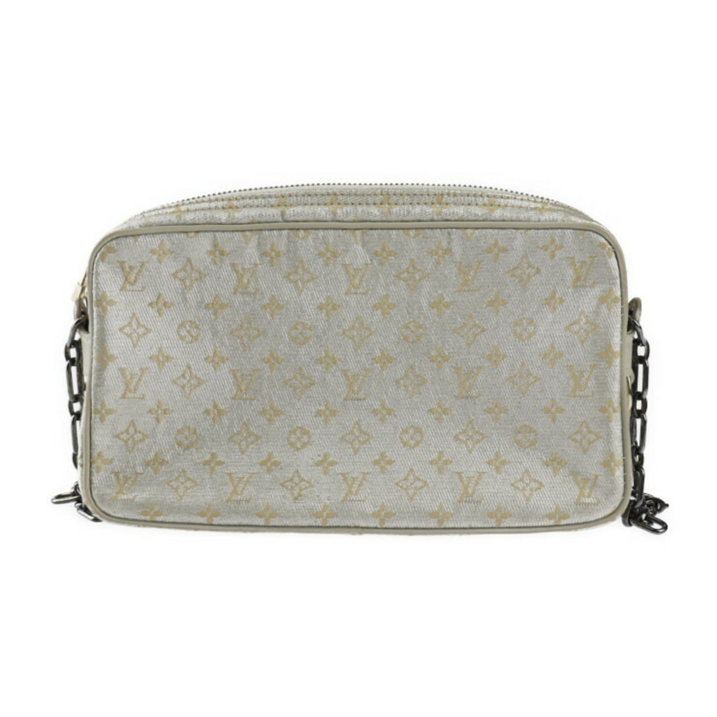 Louis Vuitton Silver Monogram Shiny Leather Handbag Shoulder Bag