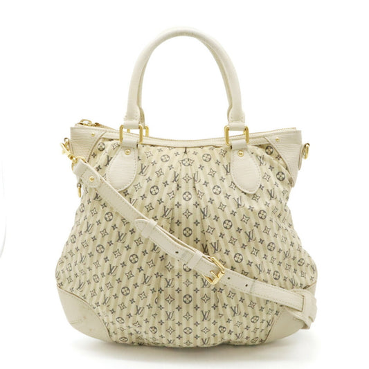 Louis Vuitton Blue Canvas Leather Handbag Shoulder Bag Tote Bag ()