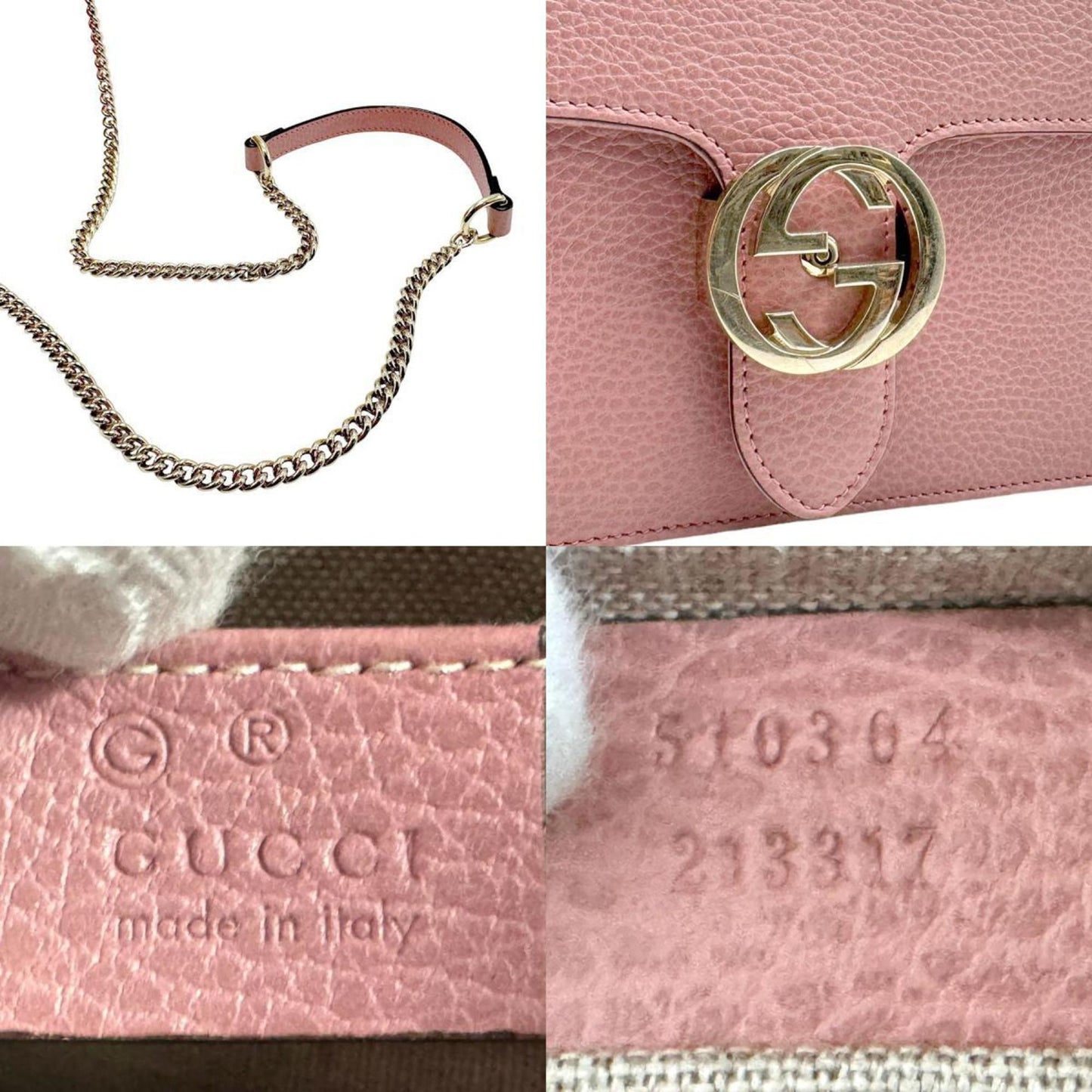 Gucci Pink Leather Shoulder Bag