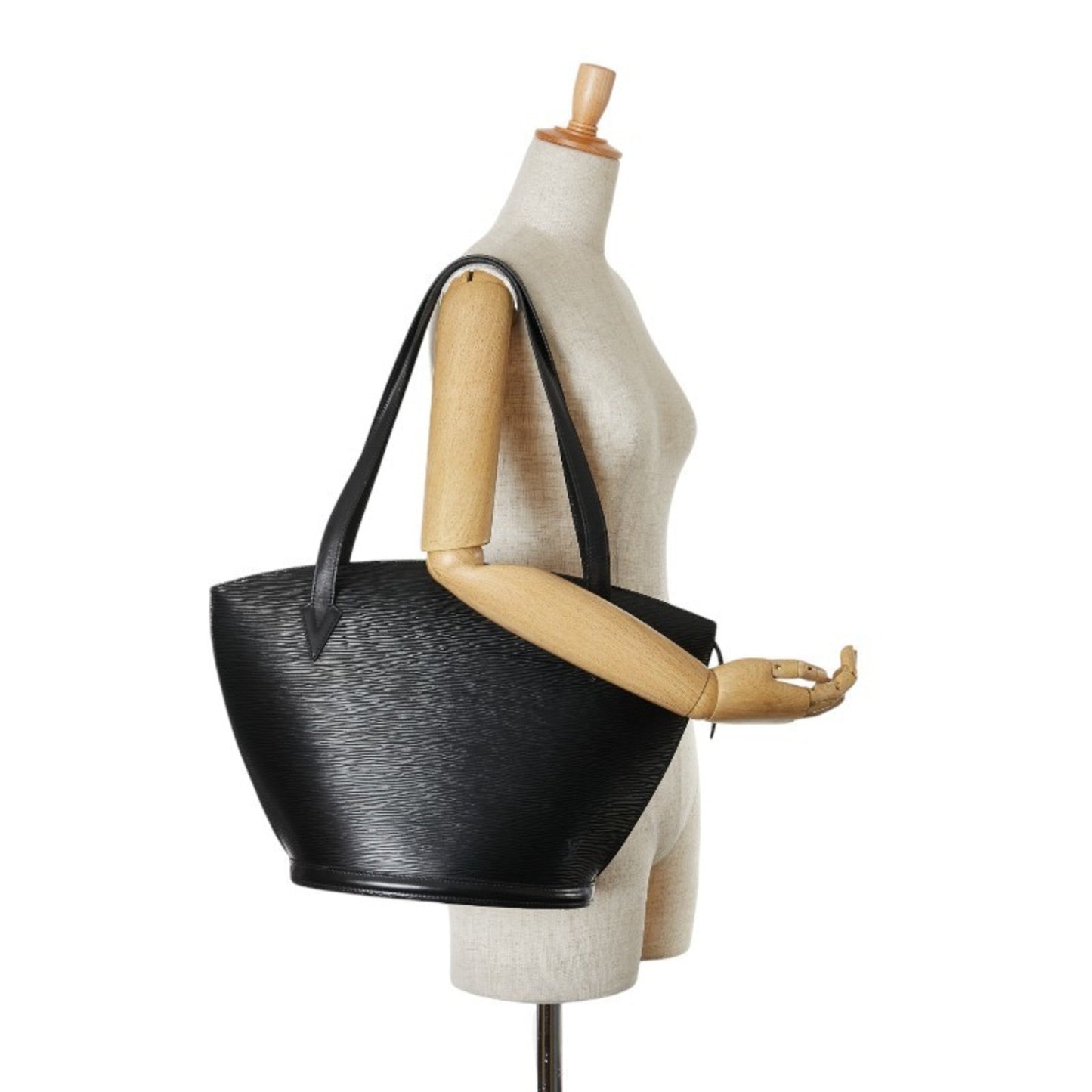 Louis Vuitton Black Noir Leather Shoulder Bag Tote Bag