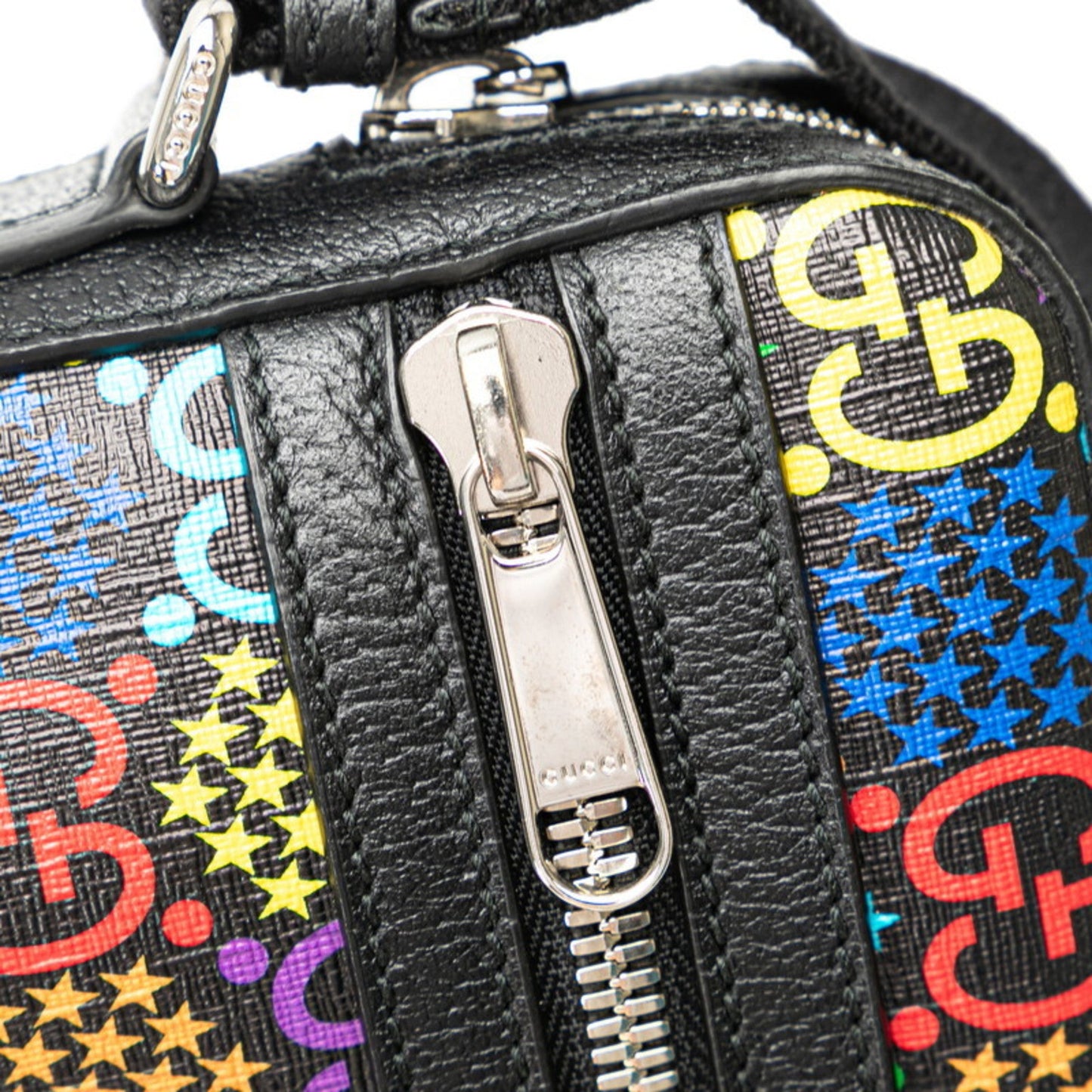 Gucci Black Multi-Color Pvc Leather Shoulder Bag