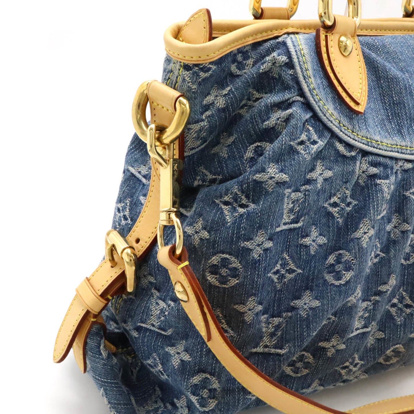 Louis Vuitton Blue Monogram Denim Handbag Shoulder Bag Tote Bag