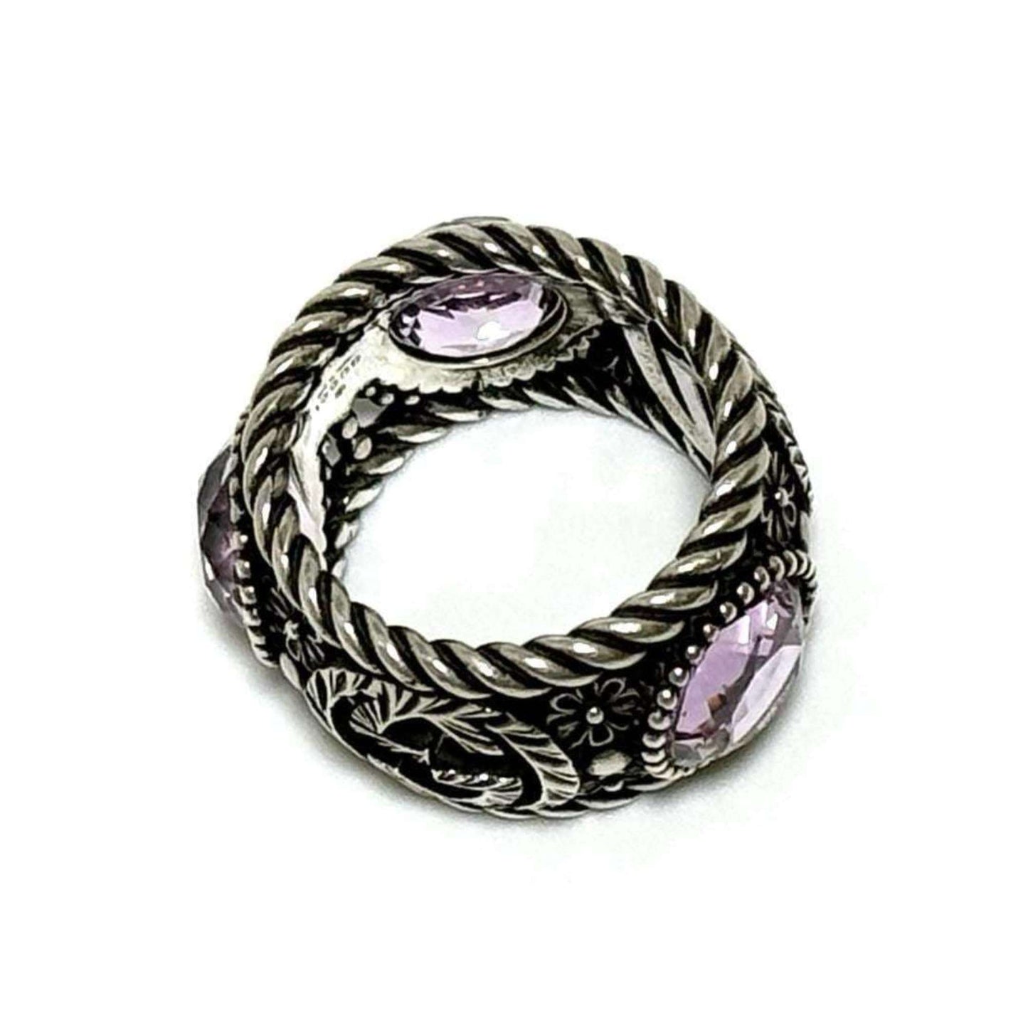 Gucci Silver Rhinestone Silver 925 Band Ring