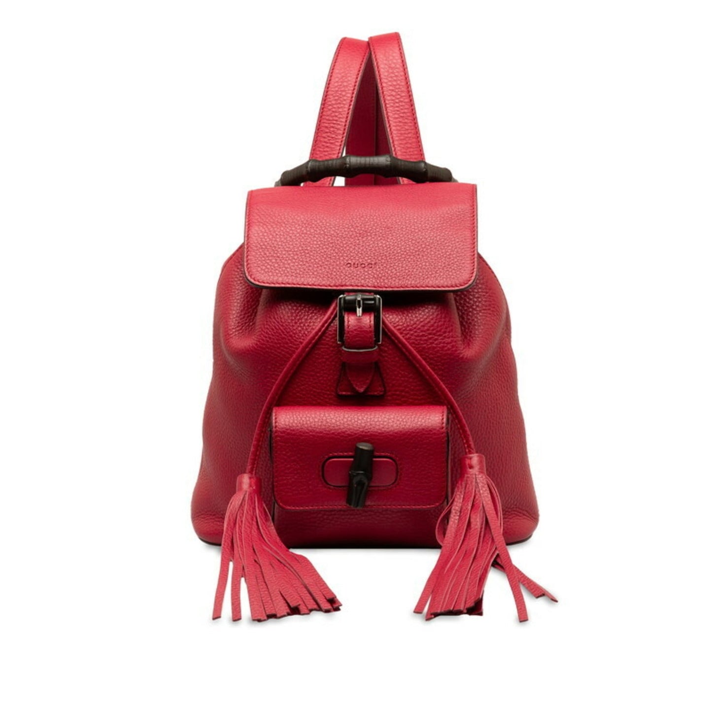 Gucci Red Color Bamboo Backpack ()