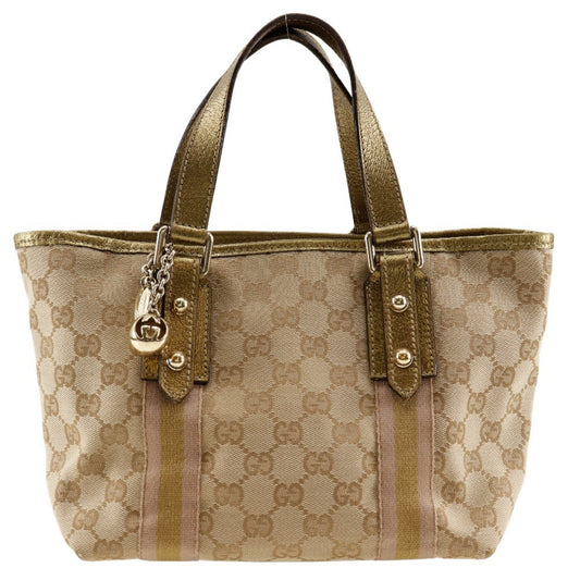 Gucci Brown Gg Canvas Leather Handbag ()