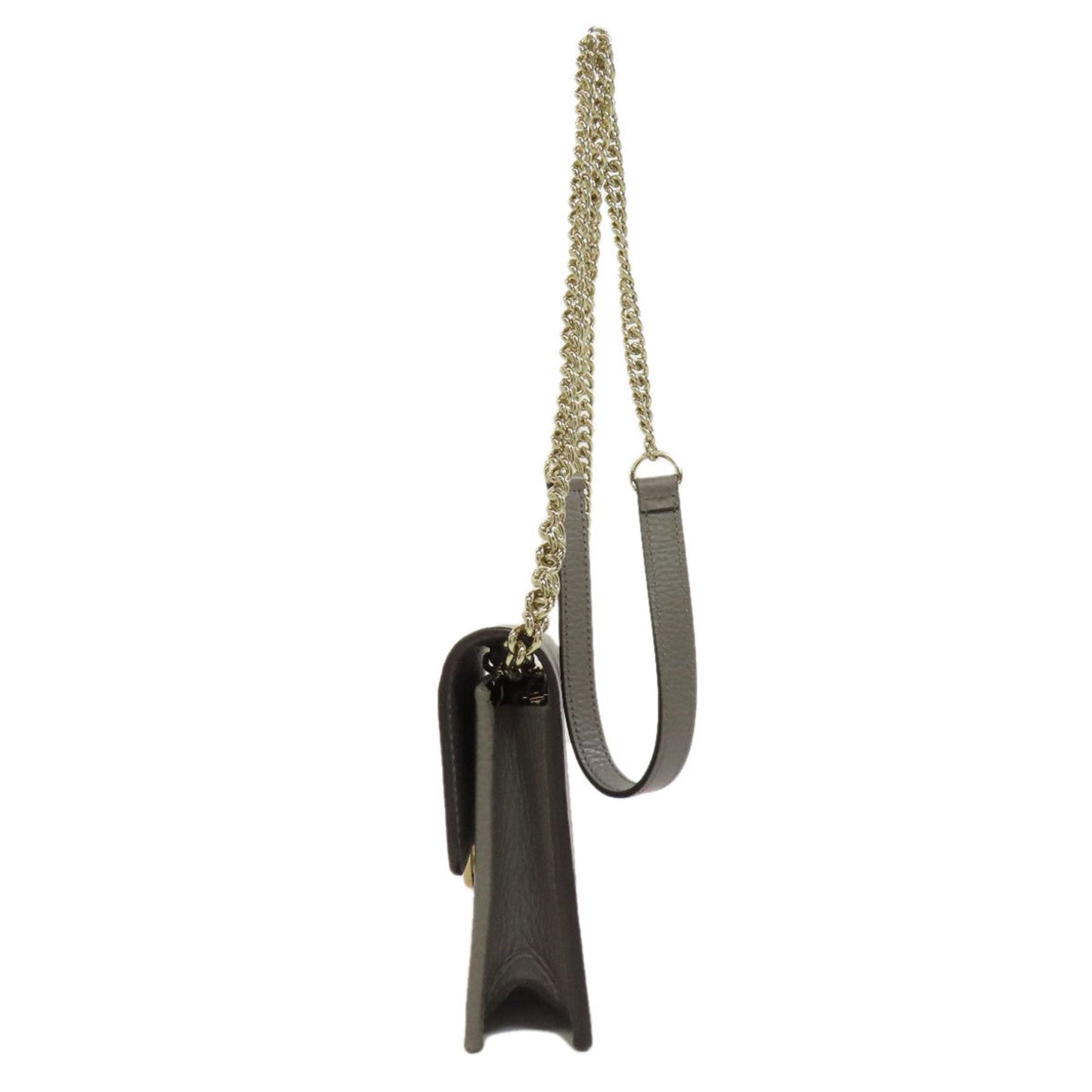 Gucci Gray Leather Chain/Shoulder Wallet