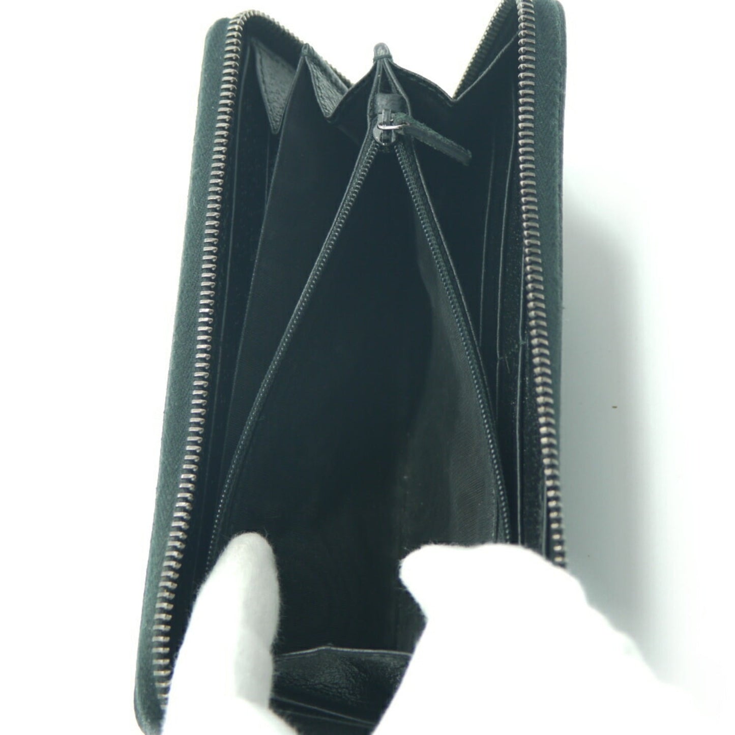 Gucci Black Canvas Leather Long Wallet (Bi-Fold)
