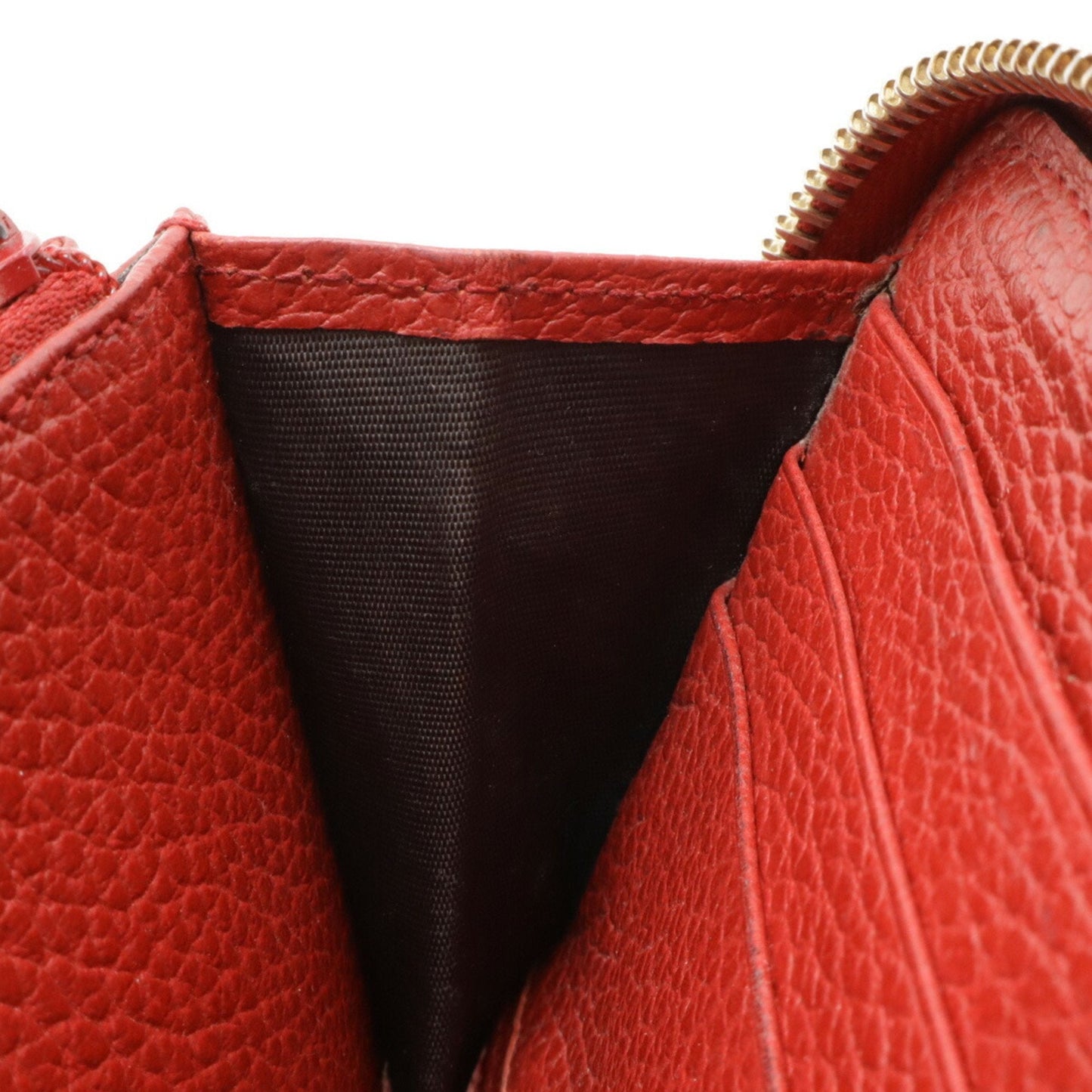 Gucci Red Color Canvas Leather Long Wallet (Bi-Fold)