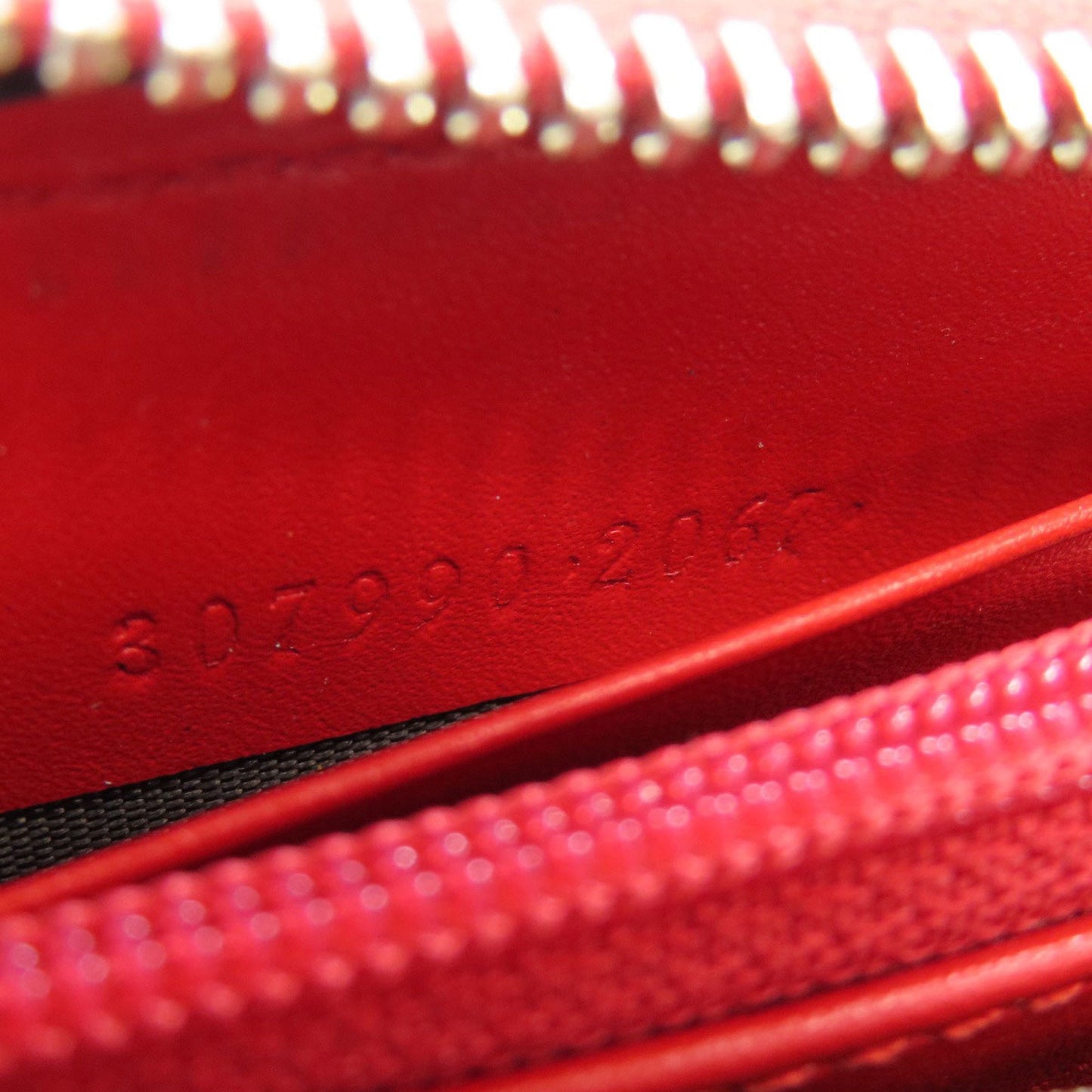 Gucci Diamante Red Color Leather Long Wallet (Bi-Fold)