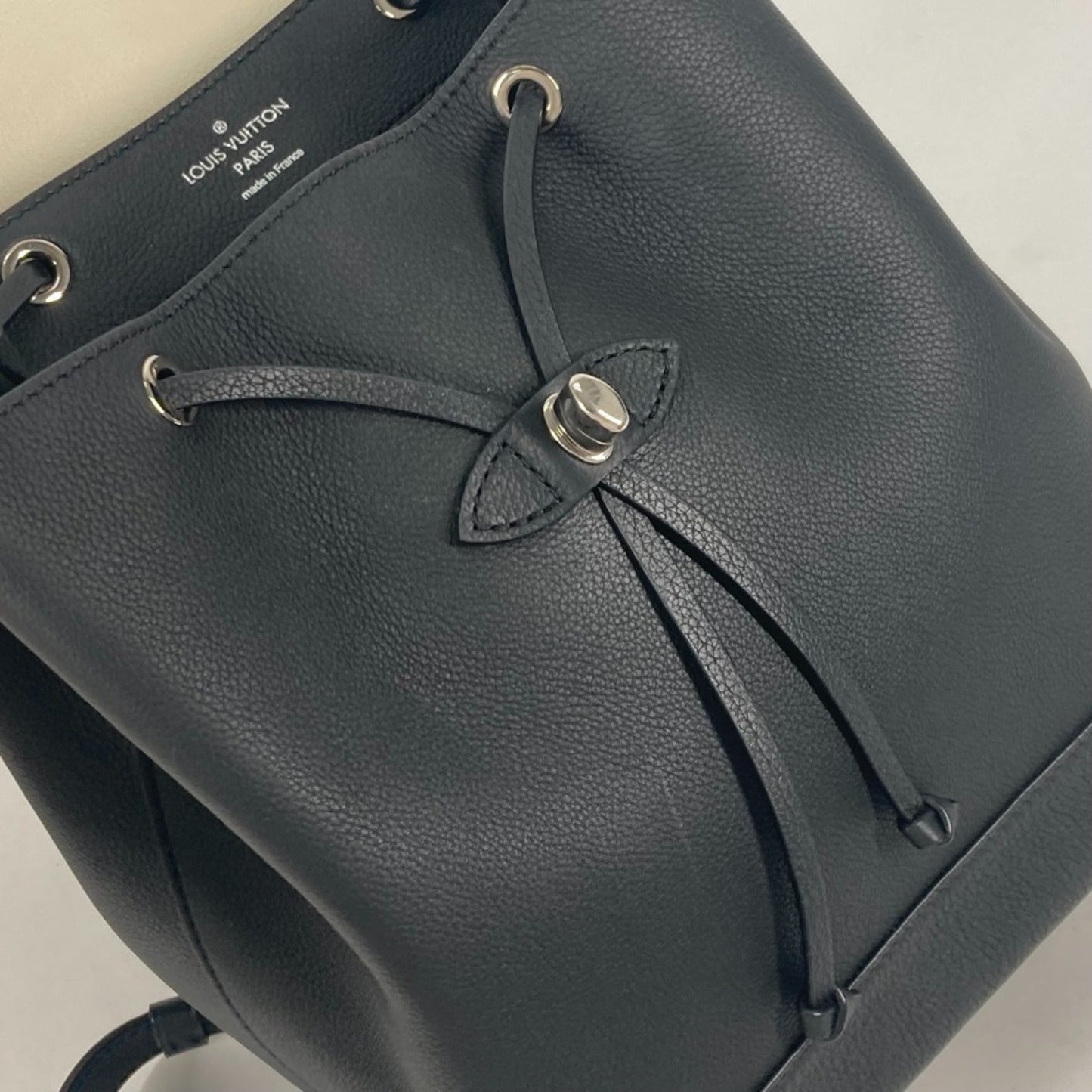 Louis Vuitton Black White Leather Backpack