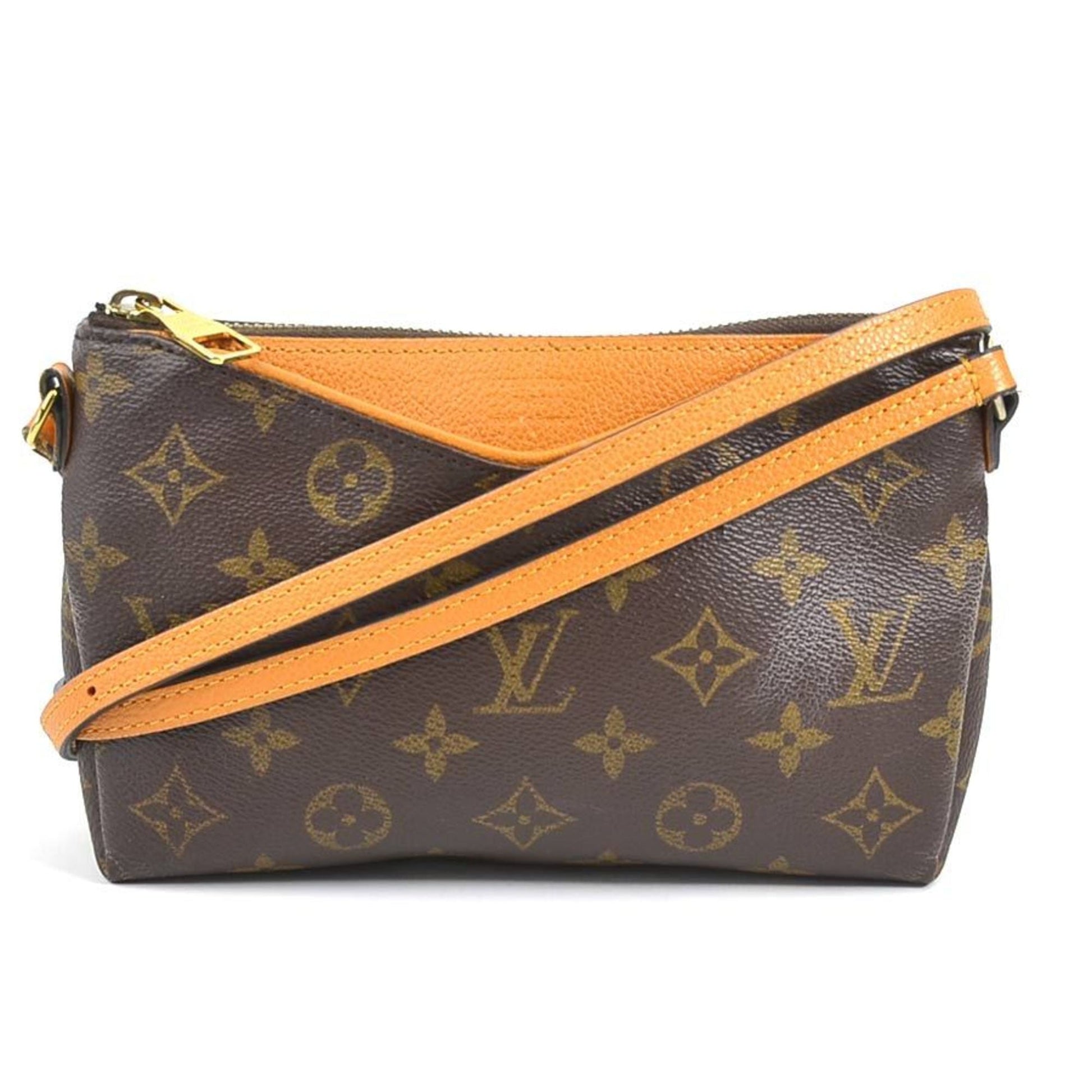 Louis Vuitton Brown Monogram Leather Shoulder Bag ()