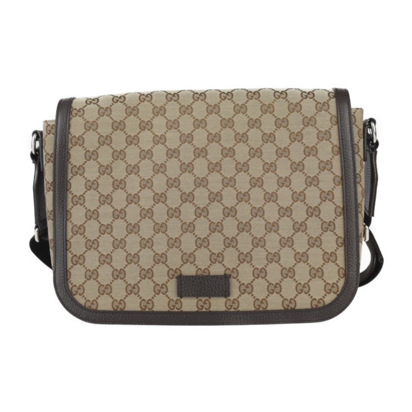 Gucci Beige Brown Gg Canvas Leather Handbag Messenger Bag Shoulder Bag Tote Bag ()