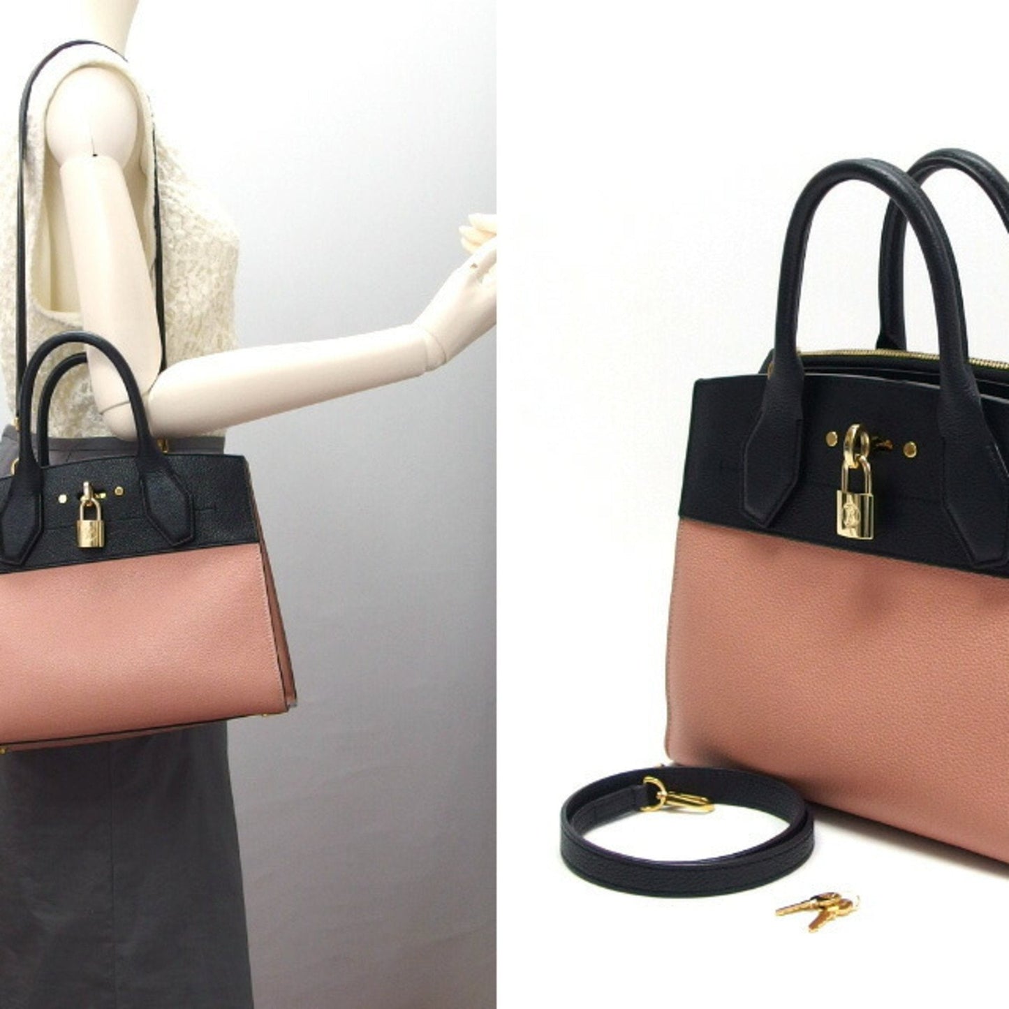 Louis Vuitton Magnolia Noir Leather Handbag Shoulder Bag