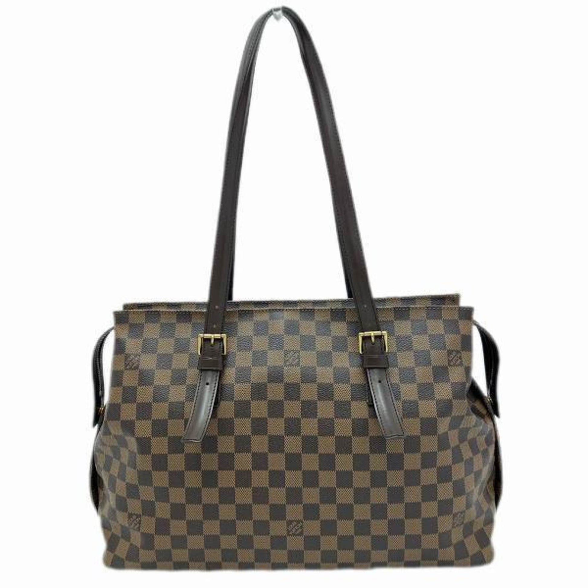 Louis Vuitton Brown Damier Canvas Galle Shoulder Bag Tote Bag ()