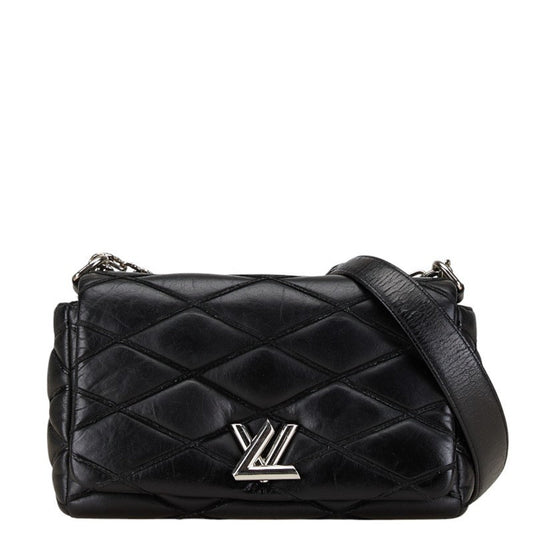 Louis Vuitton Malletage Black Noir Leather Shoulder Bag ()