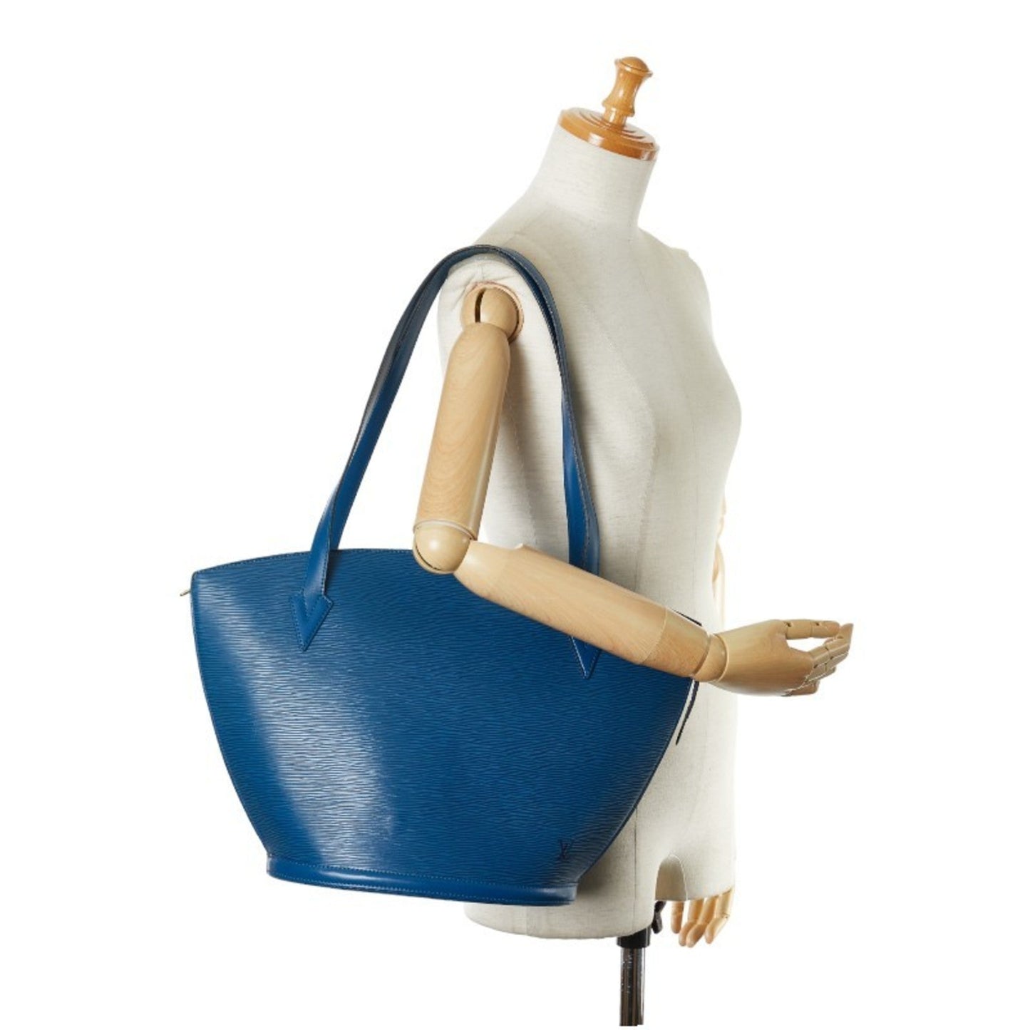 Louis Vuitton Toledo Blue Leather Shoulder Bag Tote Bag