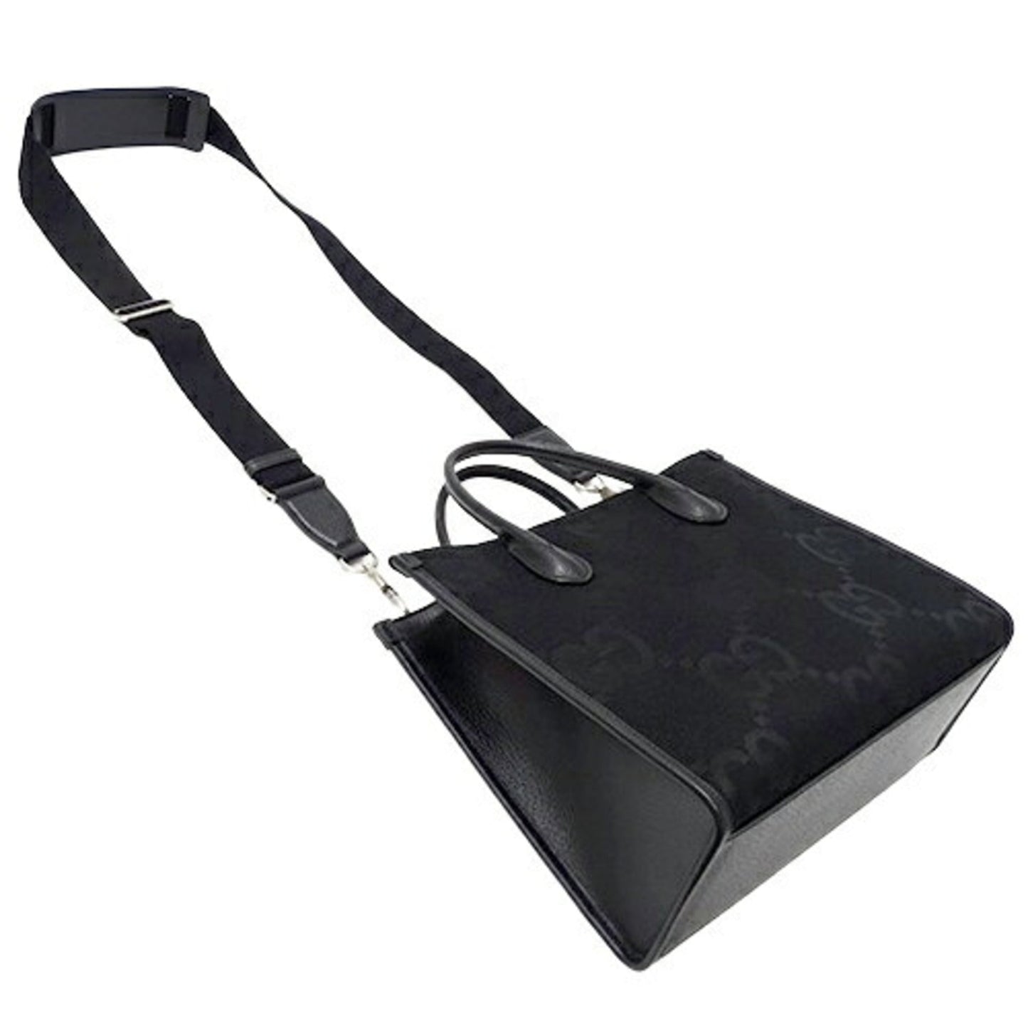 Gucci Black Canvas Handbag Shoulder Bag Tote Bag