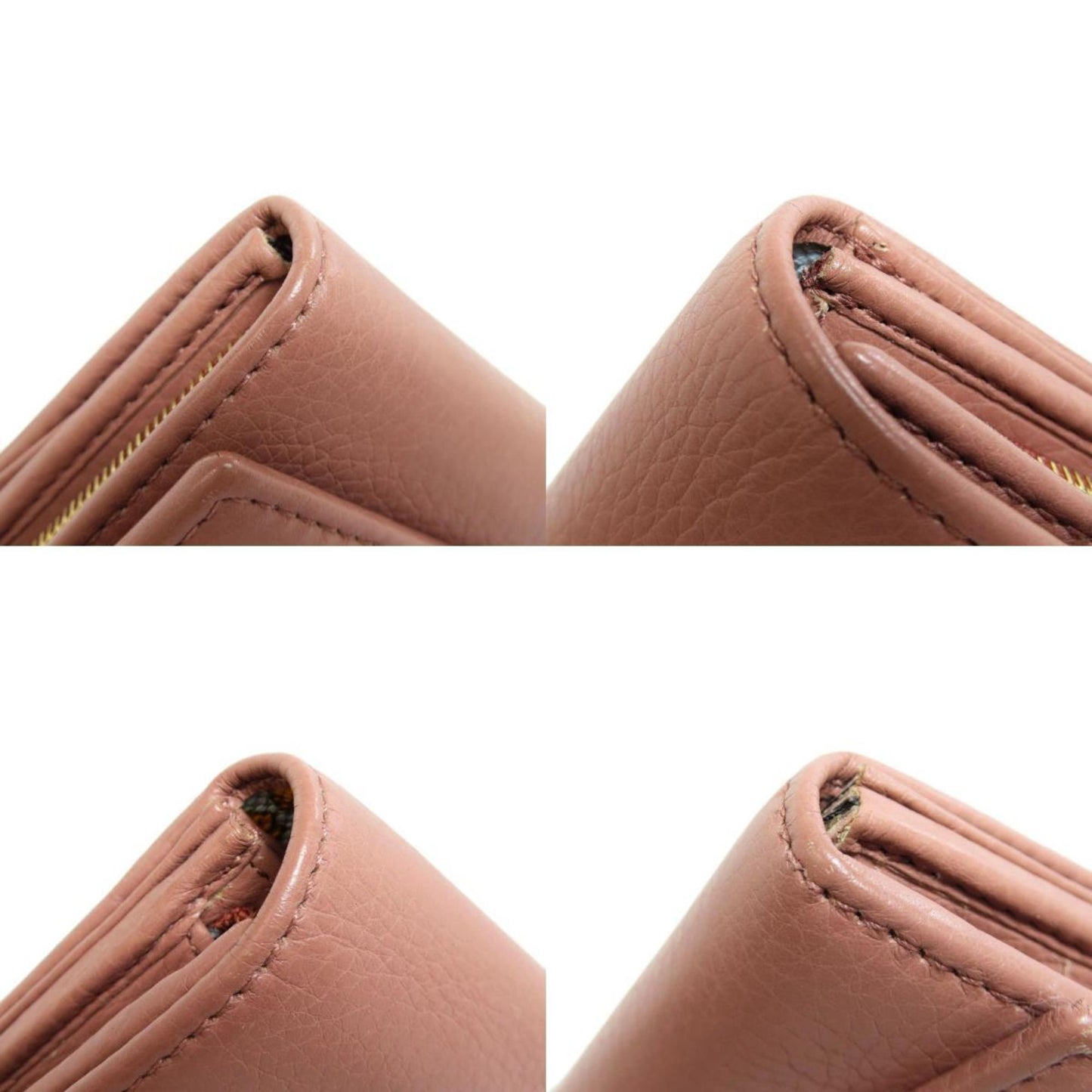 Gucci Beige Brown Pink Leather Coin Purse/Coin Case