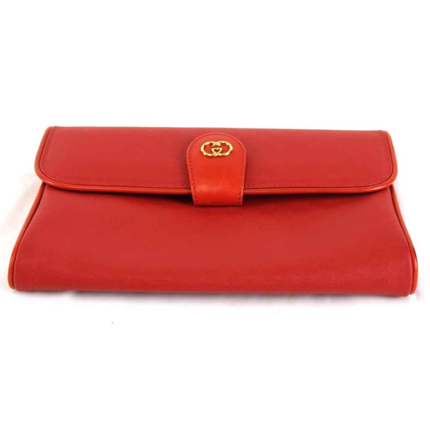 Gucci Red Color Pvc Leather Clutch Bag