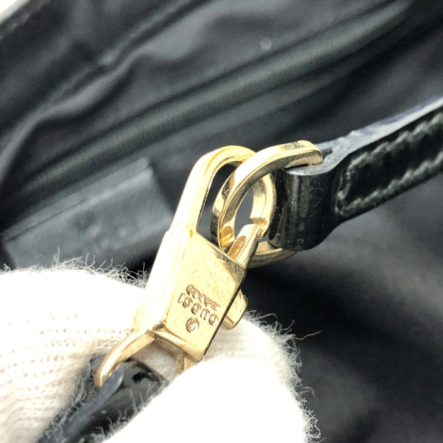 Gucci Black Patent Leather Tote Bag