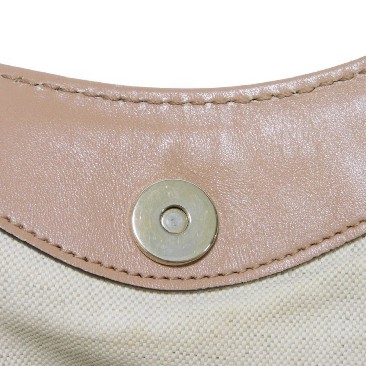 Gucci Beige Canvas Leather Handbag Tote Bag