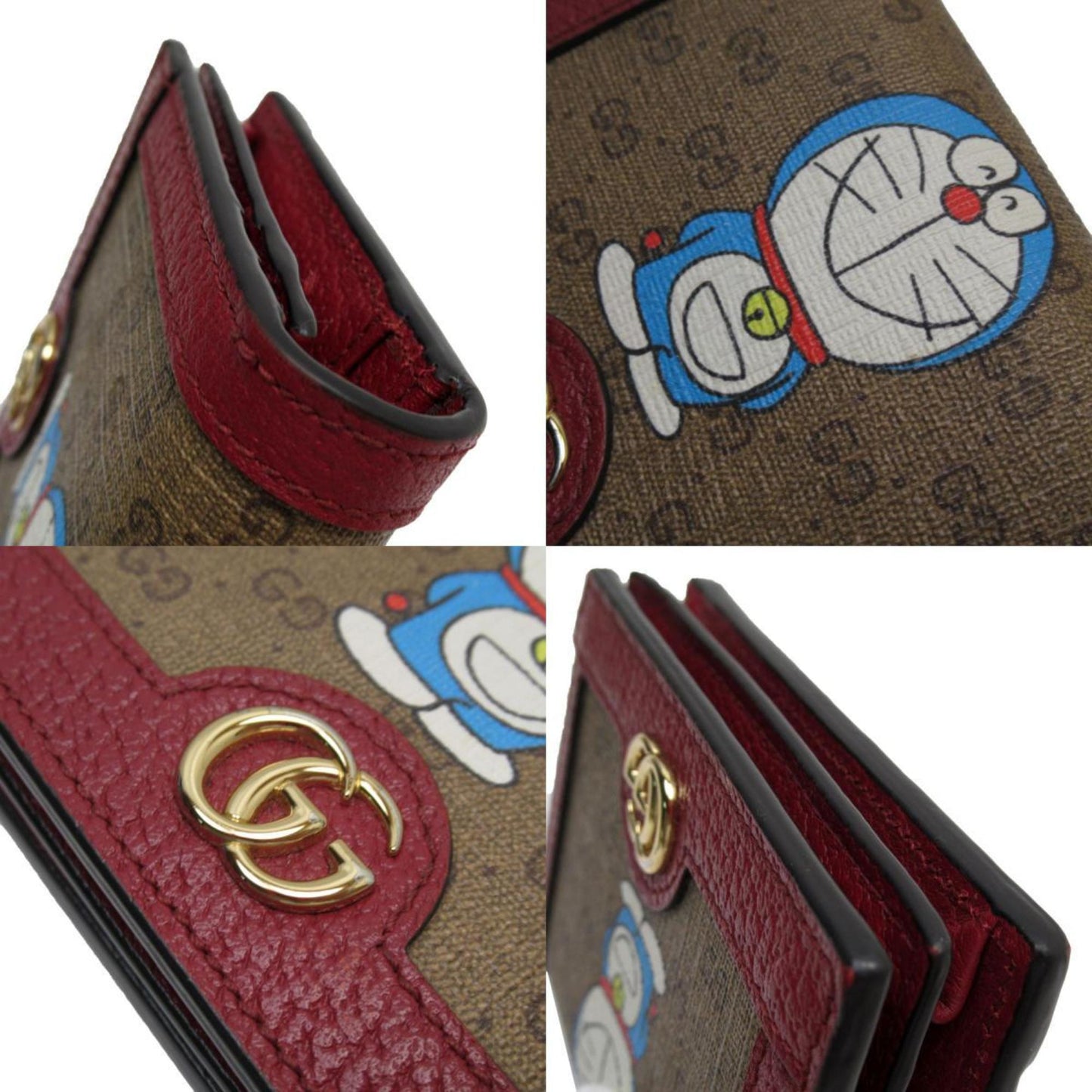 Gucci Brown Burgundy Pvc Leather Wallet (Bi-Fold)