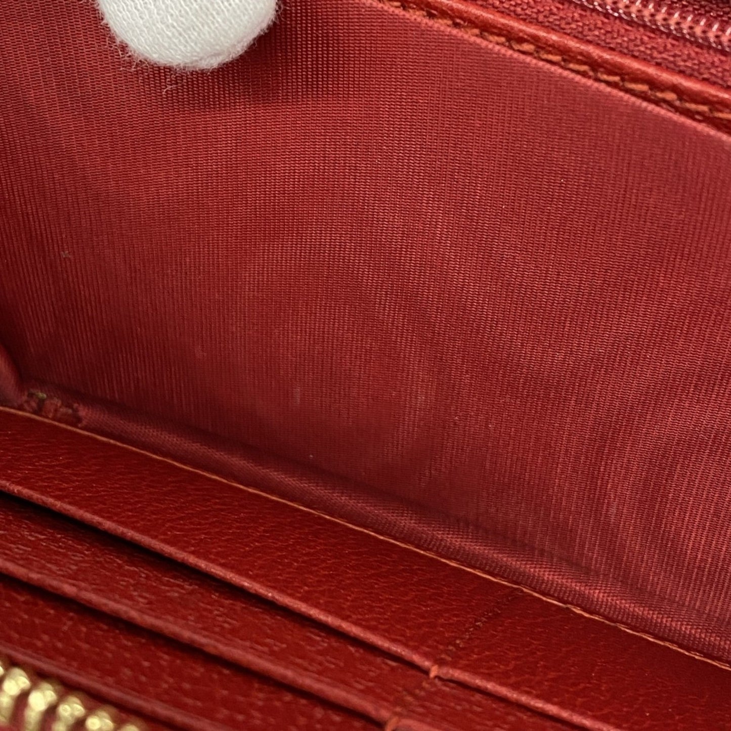 Gucci Red Color Canvas Leather Long Wallet (Bi-Fold)