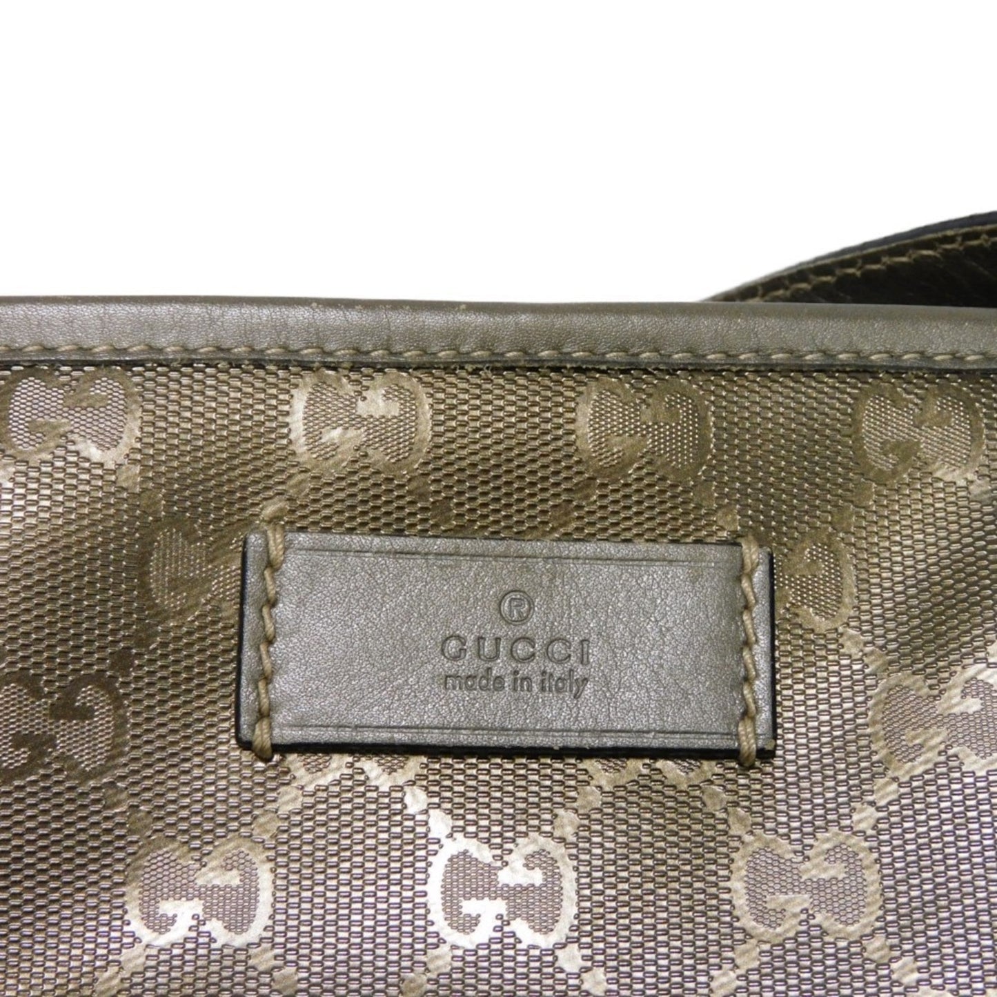 Gucci Gold Khaki Gg Imprimé Canvas Shoulder Bag Tote Bag