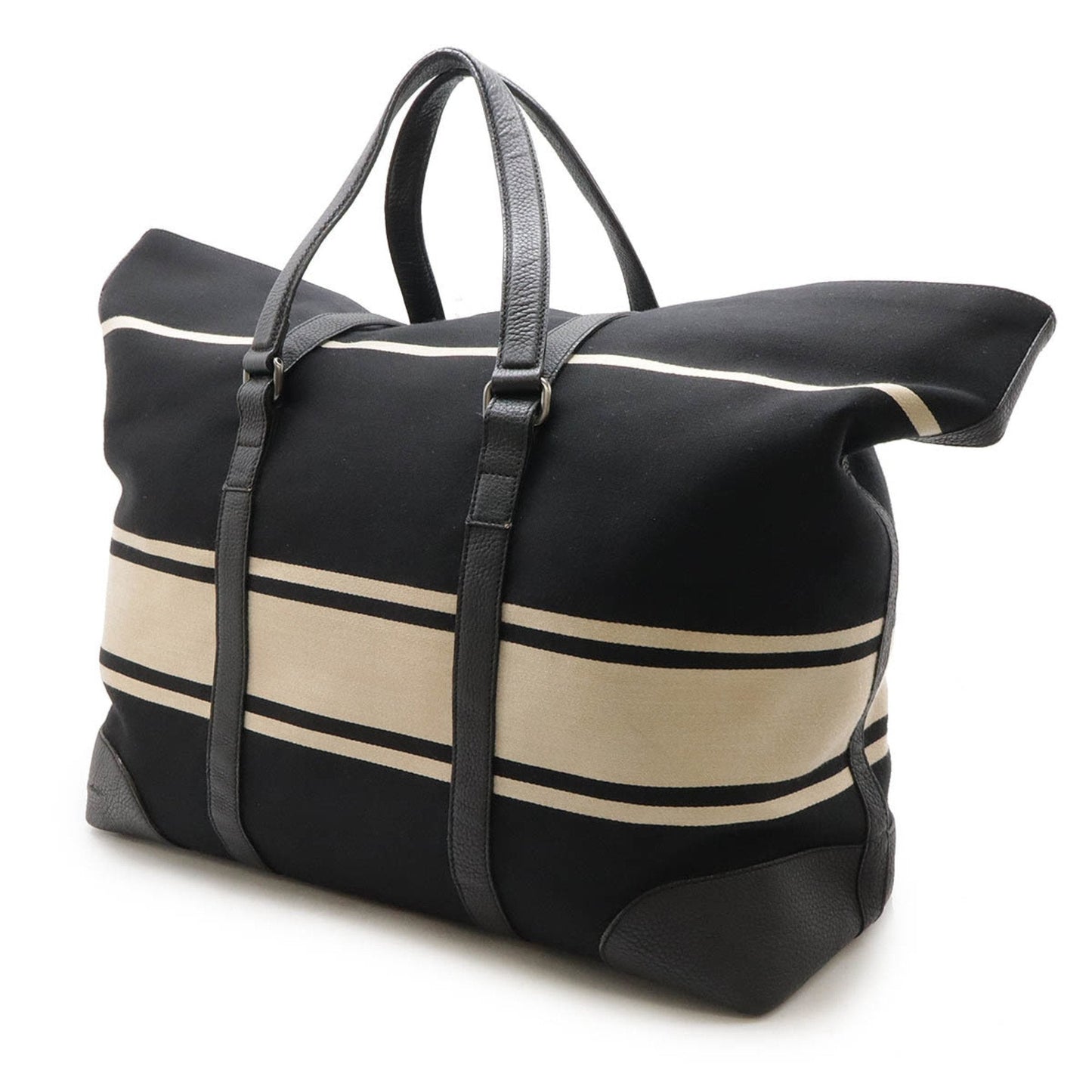 Gucci Beige Black Wool Leather Boston Bag