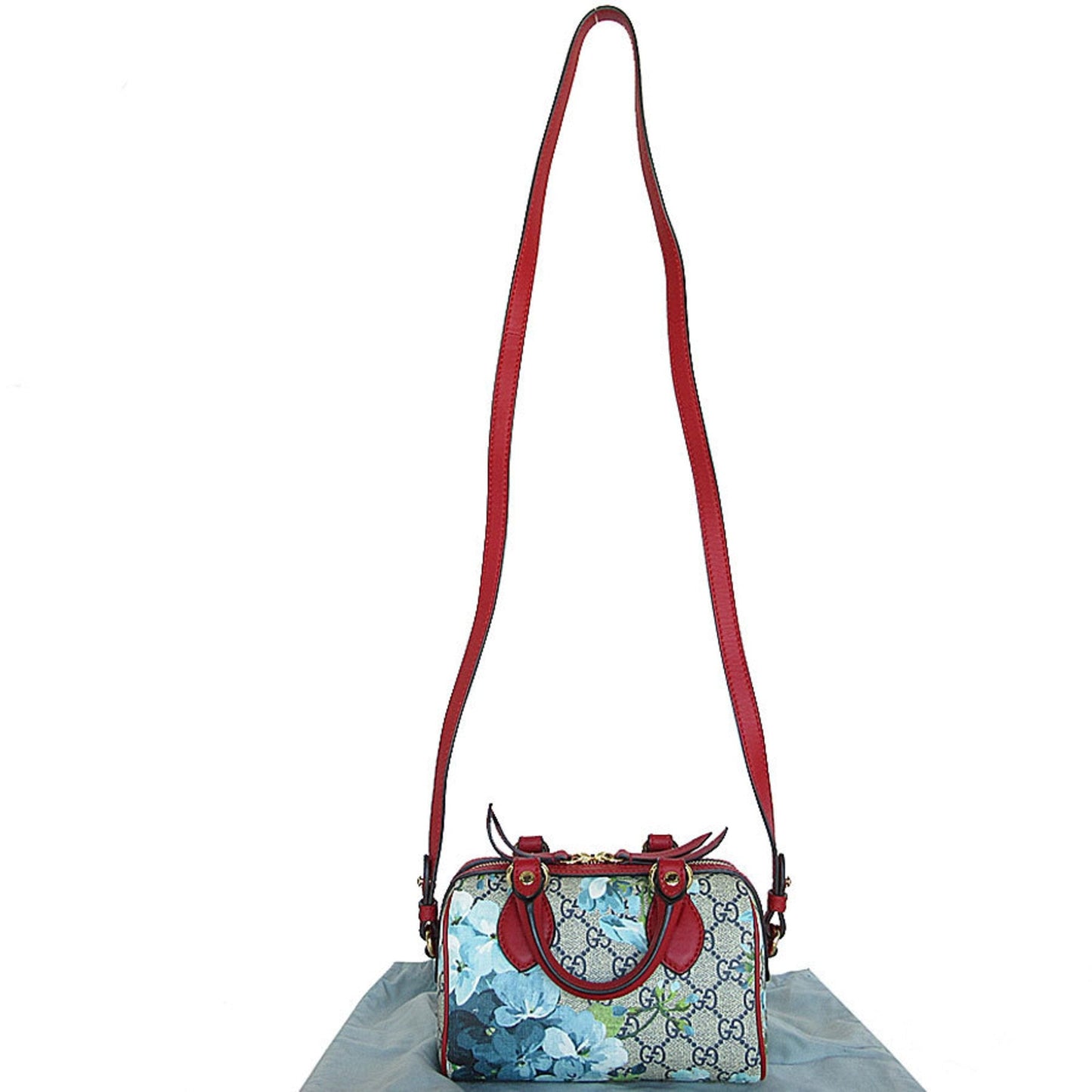 Gucci Blue Red Color Pvc Leather Handbag Shoulder Bag