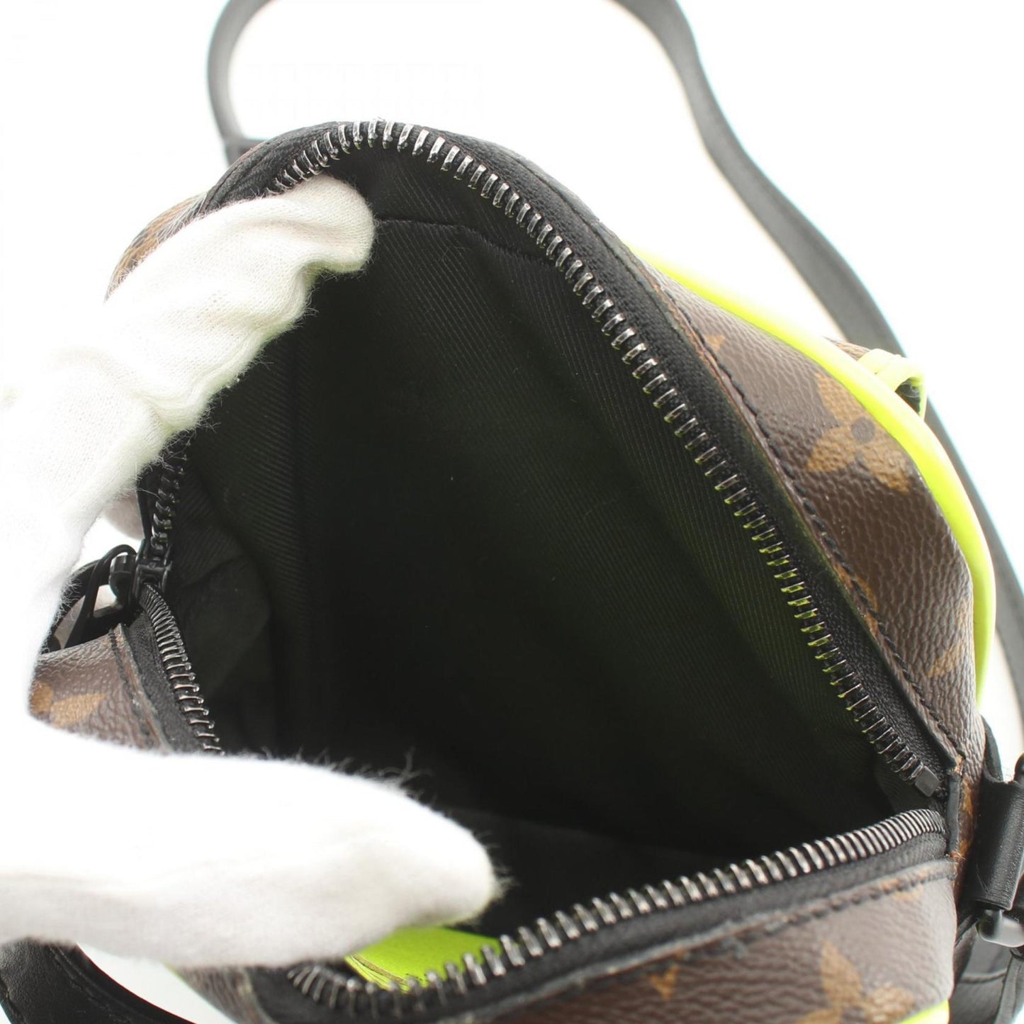 Louis Vuitton Black Brown Green Coated Canvas Leather Shoulder Bag