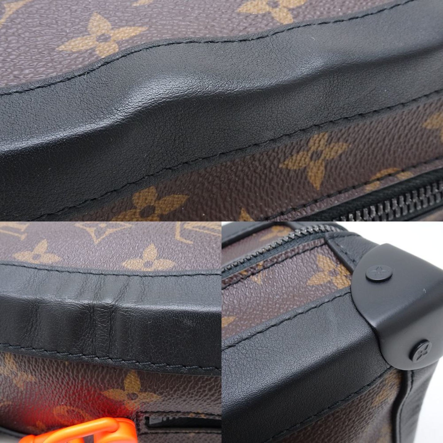 Louis Vuitton Black Brown Canvas Leather Shoulder Bag