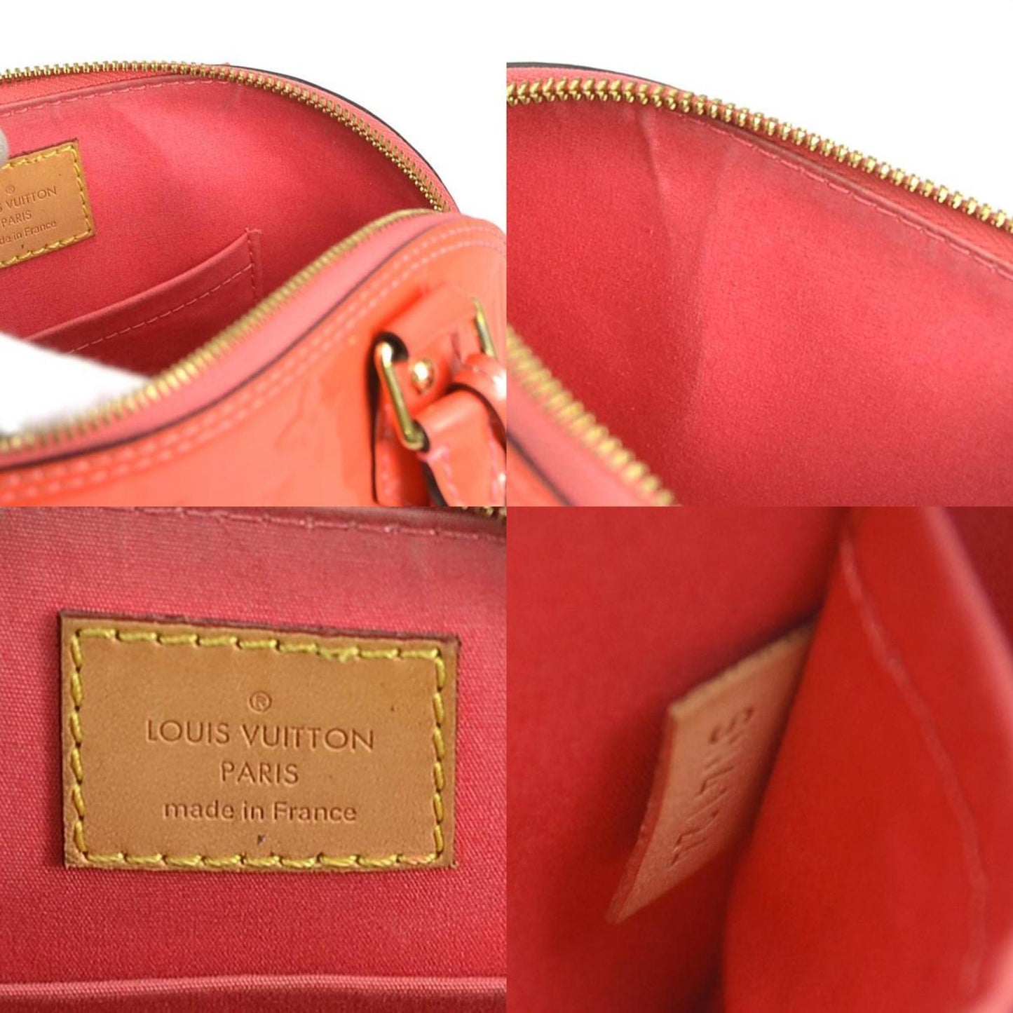 Louis Vuitton Pink Orange Patent Leather Handbag Shoulder Bag