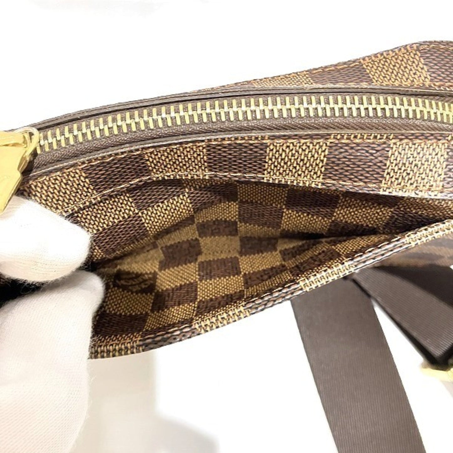 Louis Vuitton Damier Brown Damier Canvas Leather Shoulder Bag