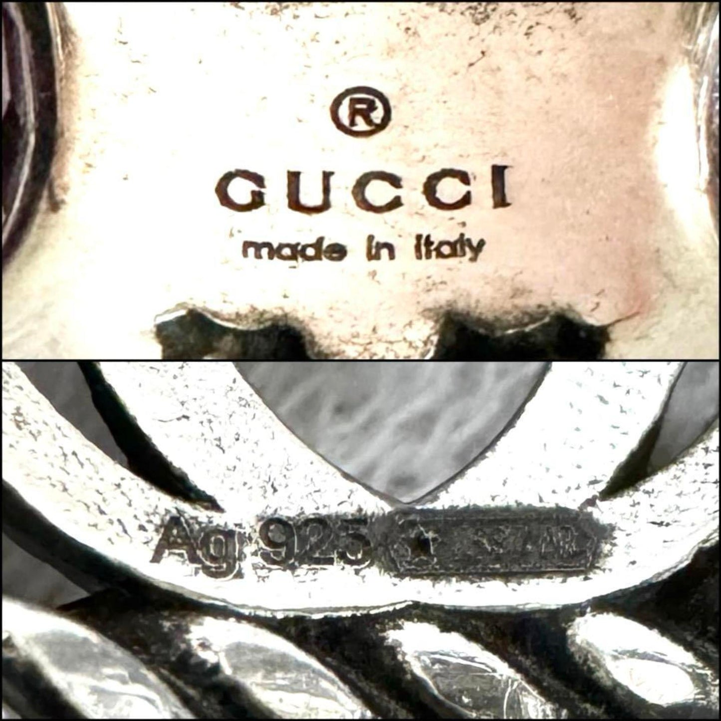 Gucci Silver Rhinestone Silver 925 Band Ring