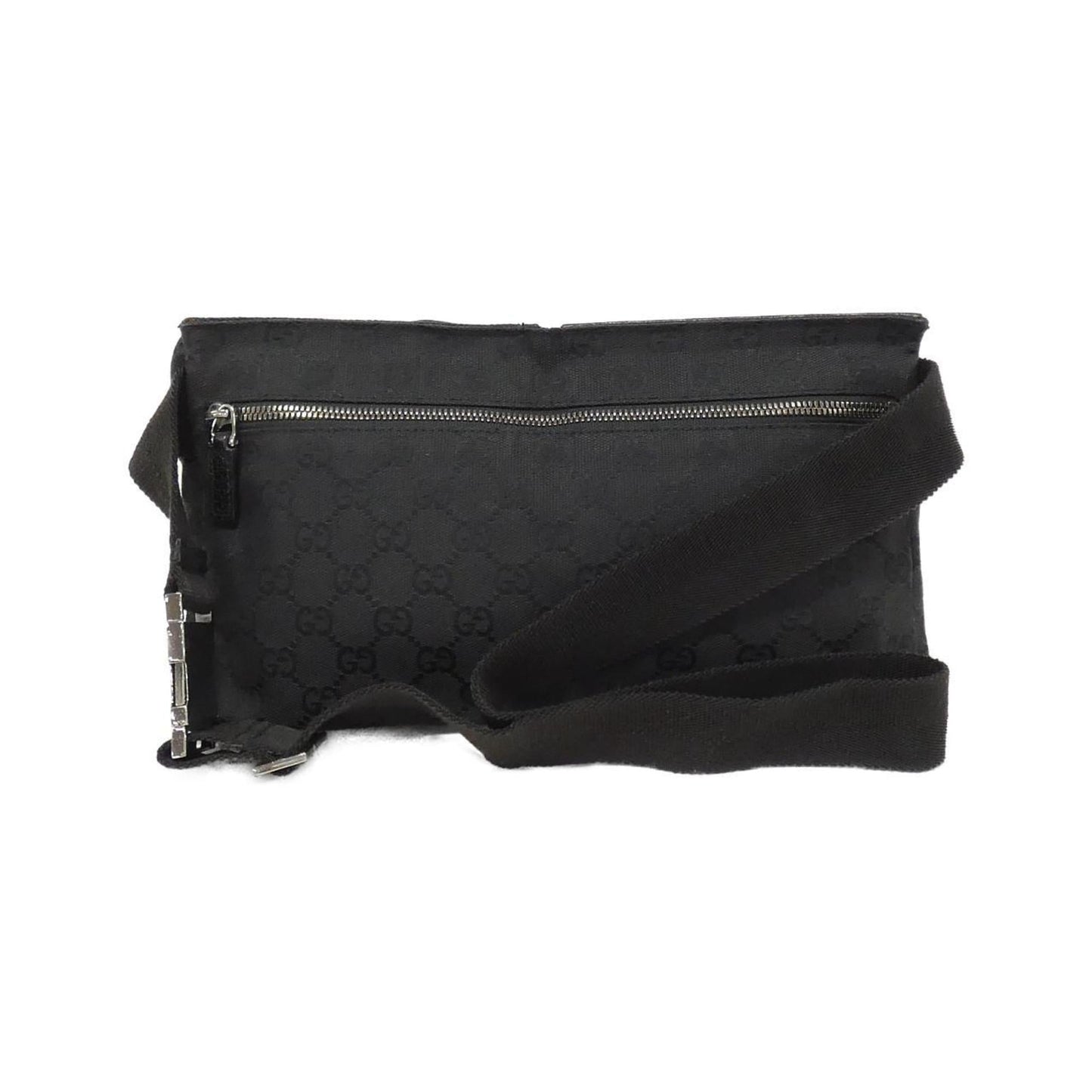 Gucci Black Gg Canvas Fanny Pack