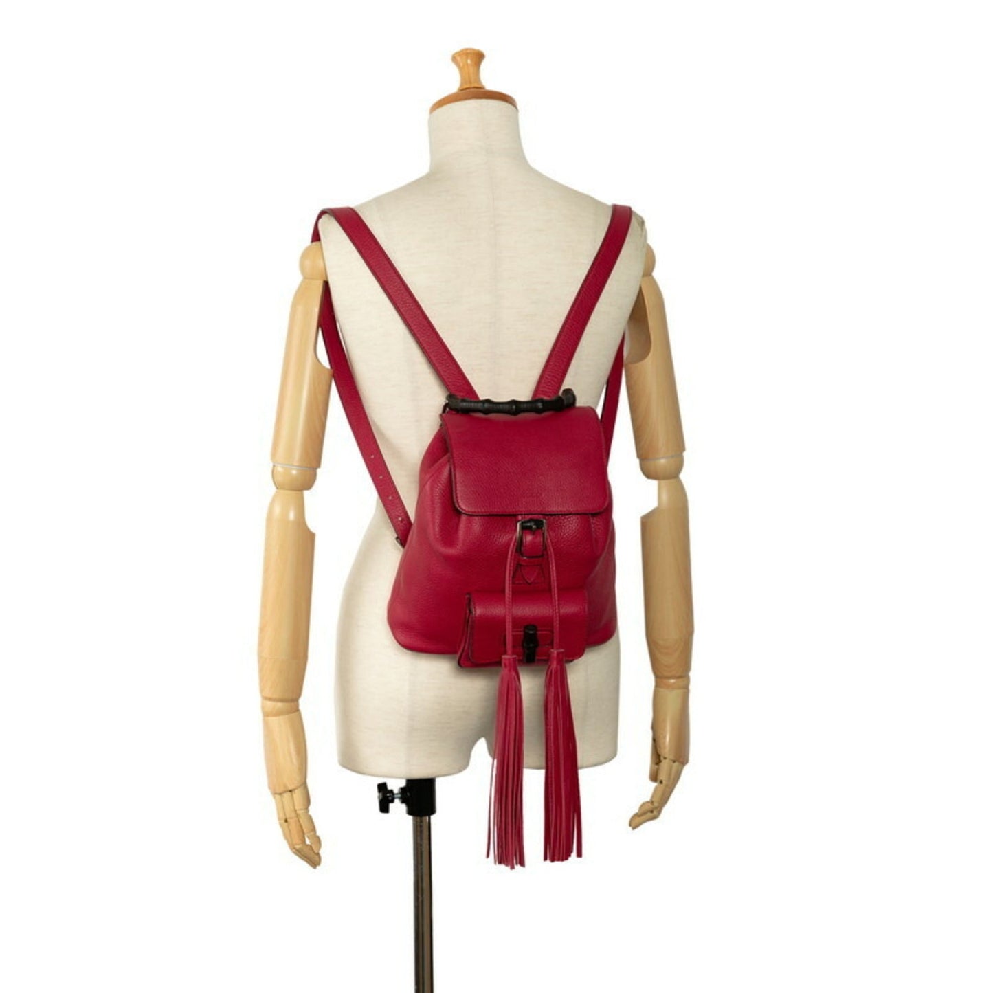 Gucci Red Color Bamboo Backpack