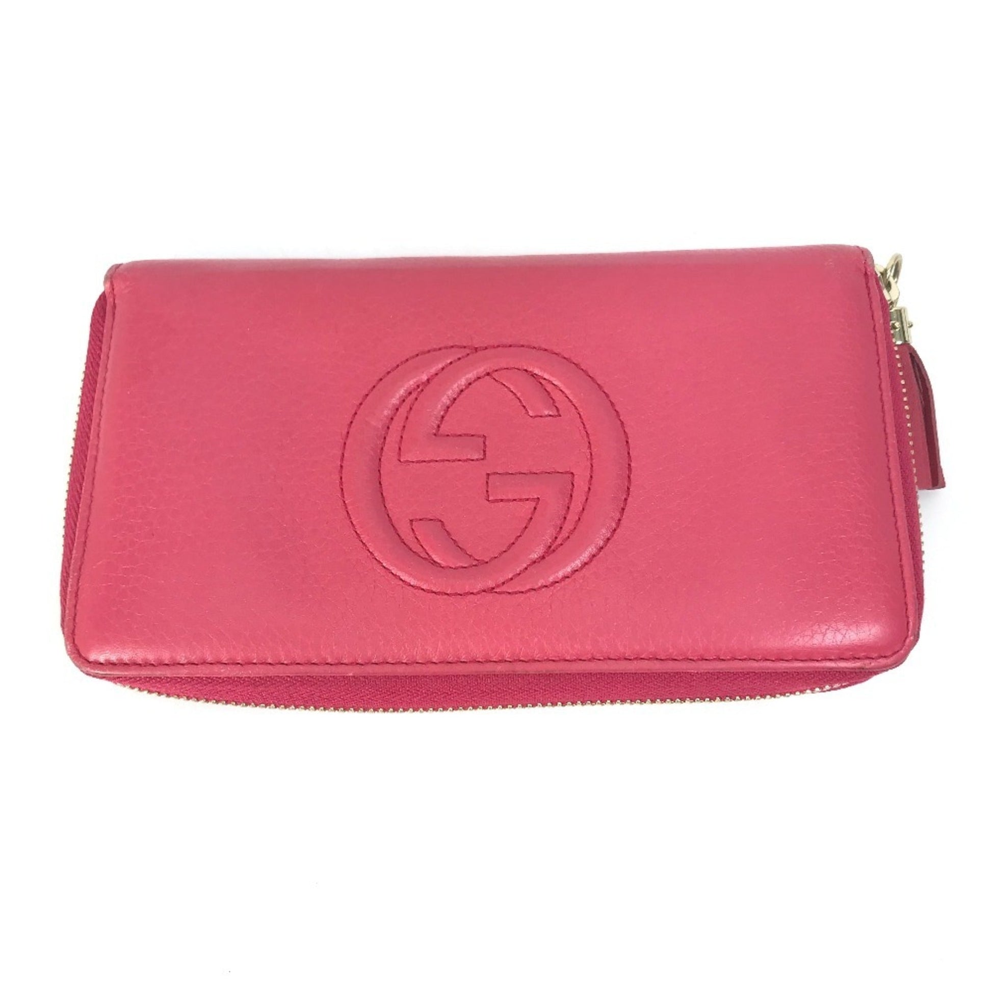 Gucci Red Color Leather Long Wallet (Bi-Fold) ()