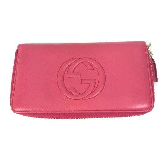 Gucci Red Color Leather Long Wallet (Bi-Fold) ()