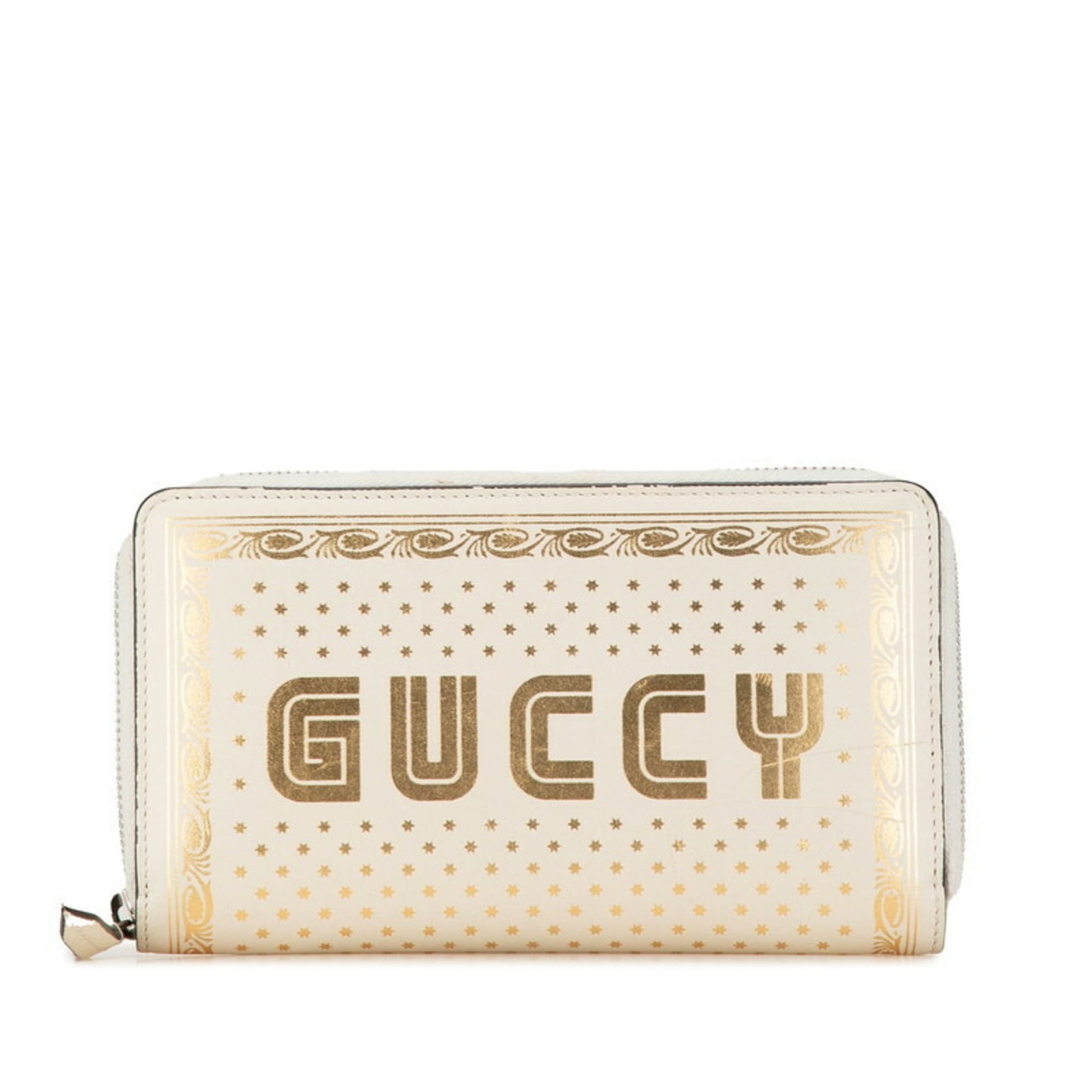 Gucci Ivory White Leather Long Wallet (Bi-Fold) ()