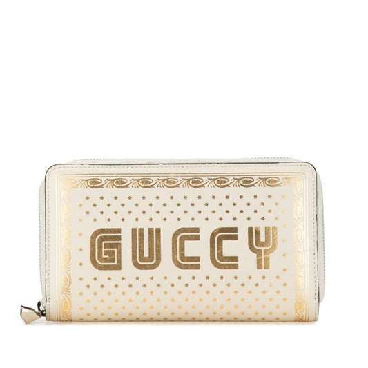 Gucci Ivory White Leather Long Wallet (Bi-Fold) ()