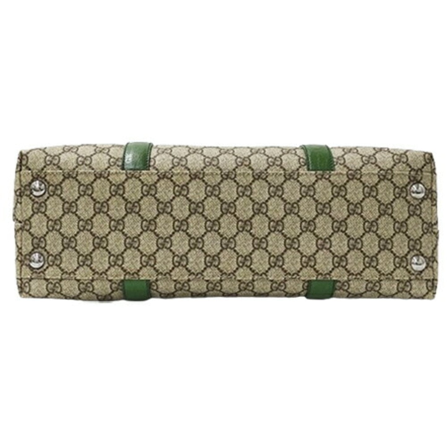 Gucci Beige Brown Green Gg Supreme Tote Bag