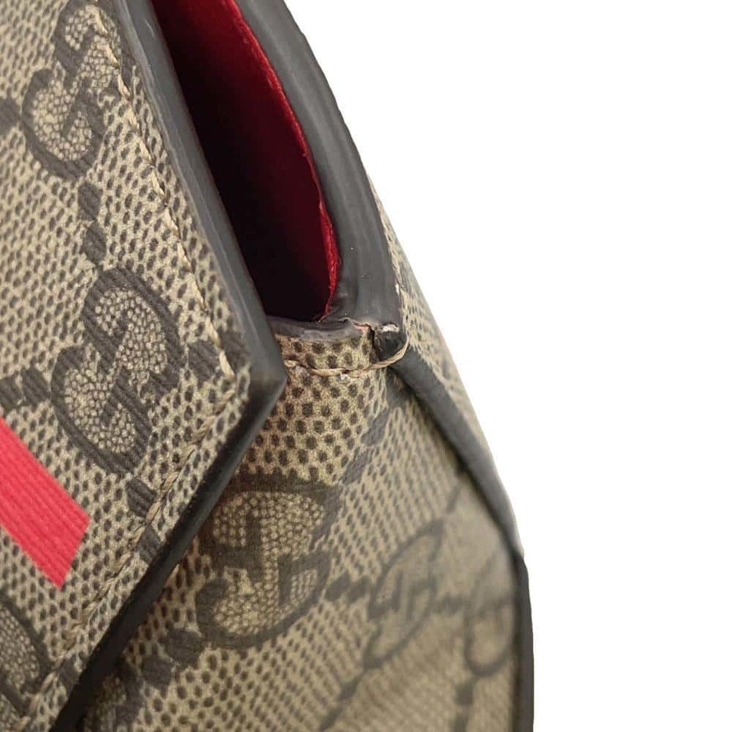 Gucci Beige Red Color Gg Supreme Shoulder Bag