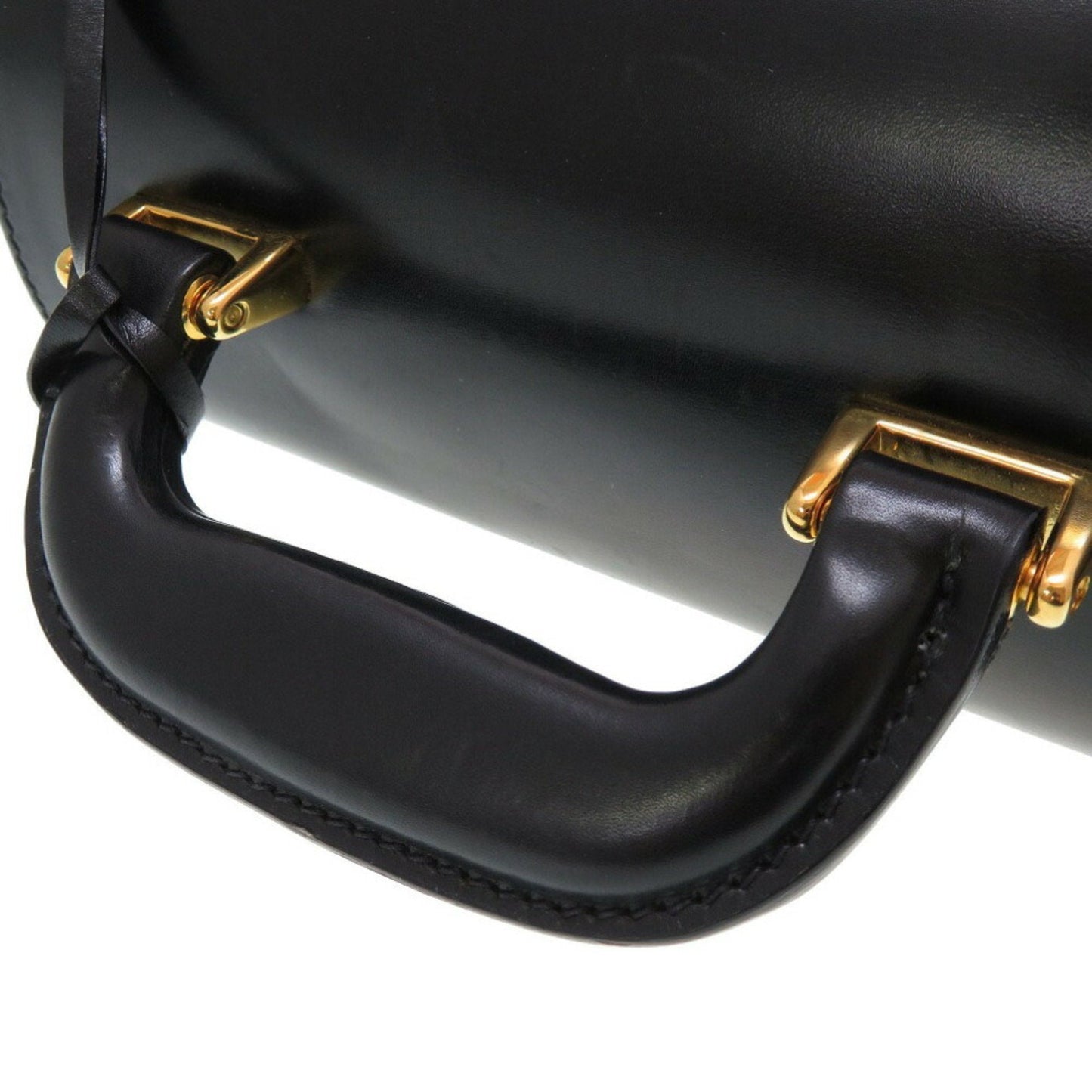 Gucci Black Leather Handbag Vanity Bag