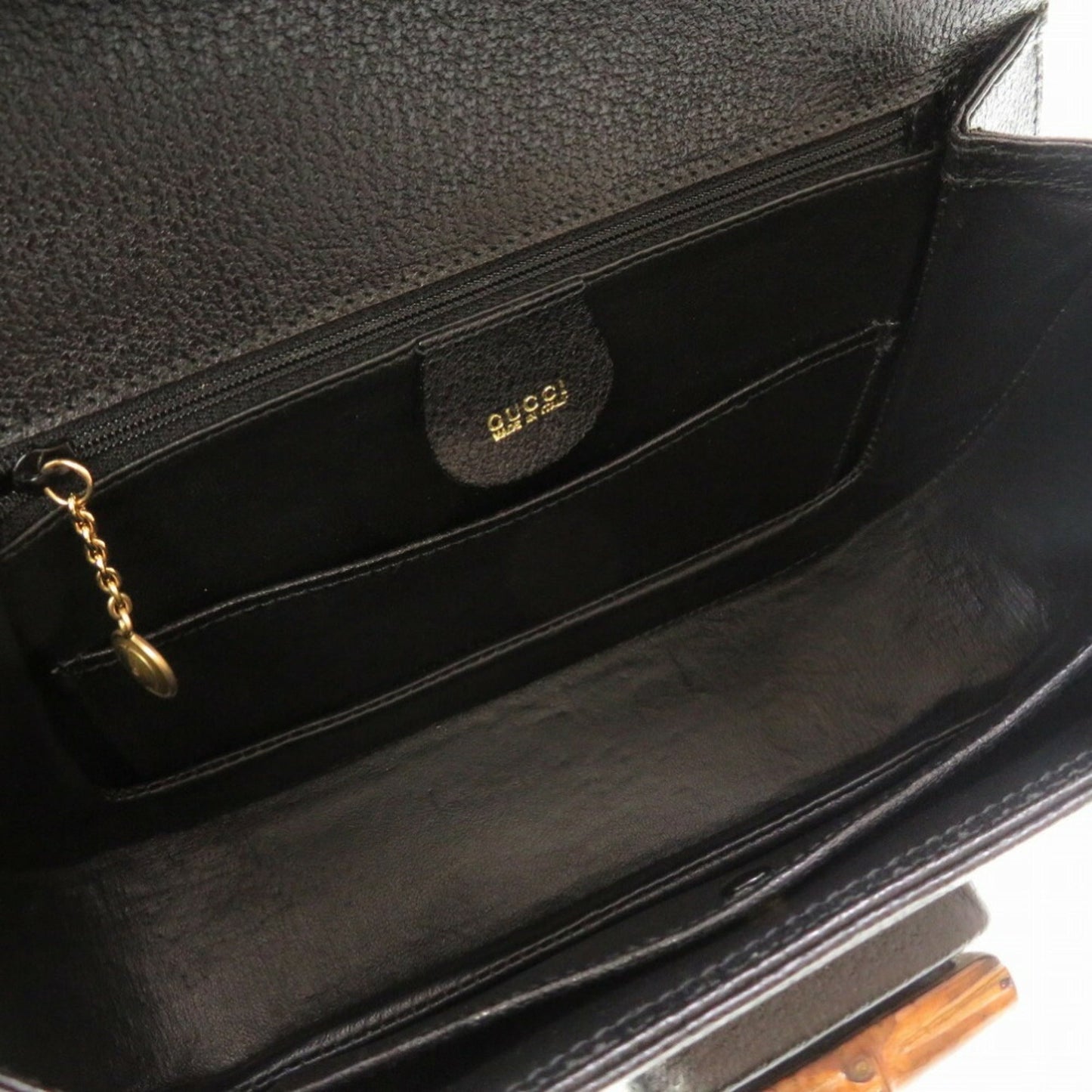 Gucci Black Bamboo Handbag