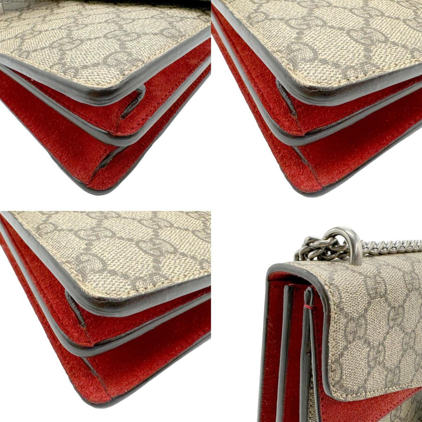 Gucci Brown Red Color Gg Supreme Shoulder Bag