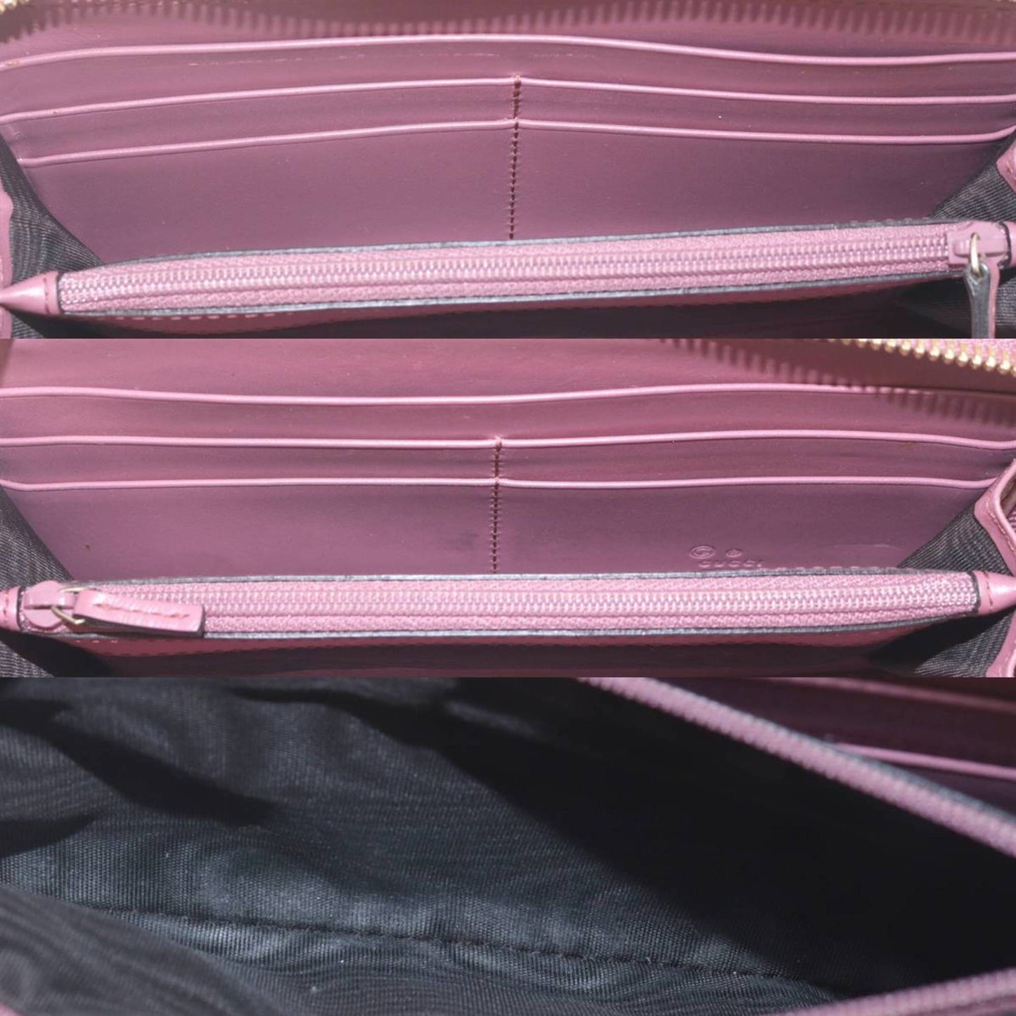 Gucci Pink Leather Long Wallet (Bi-Fold)